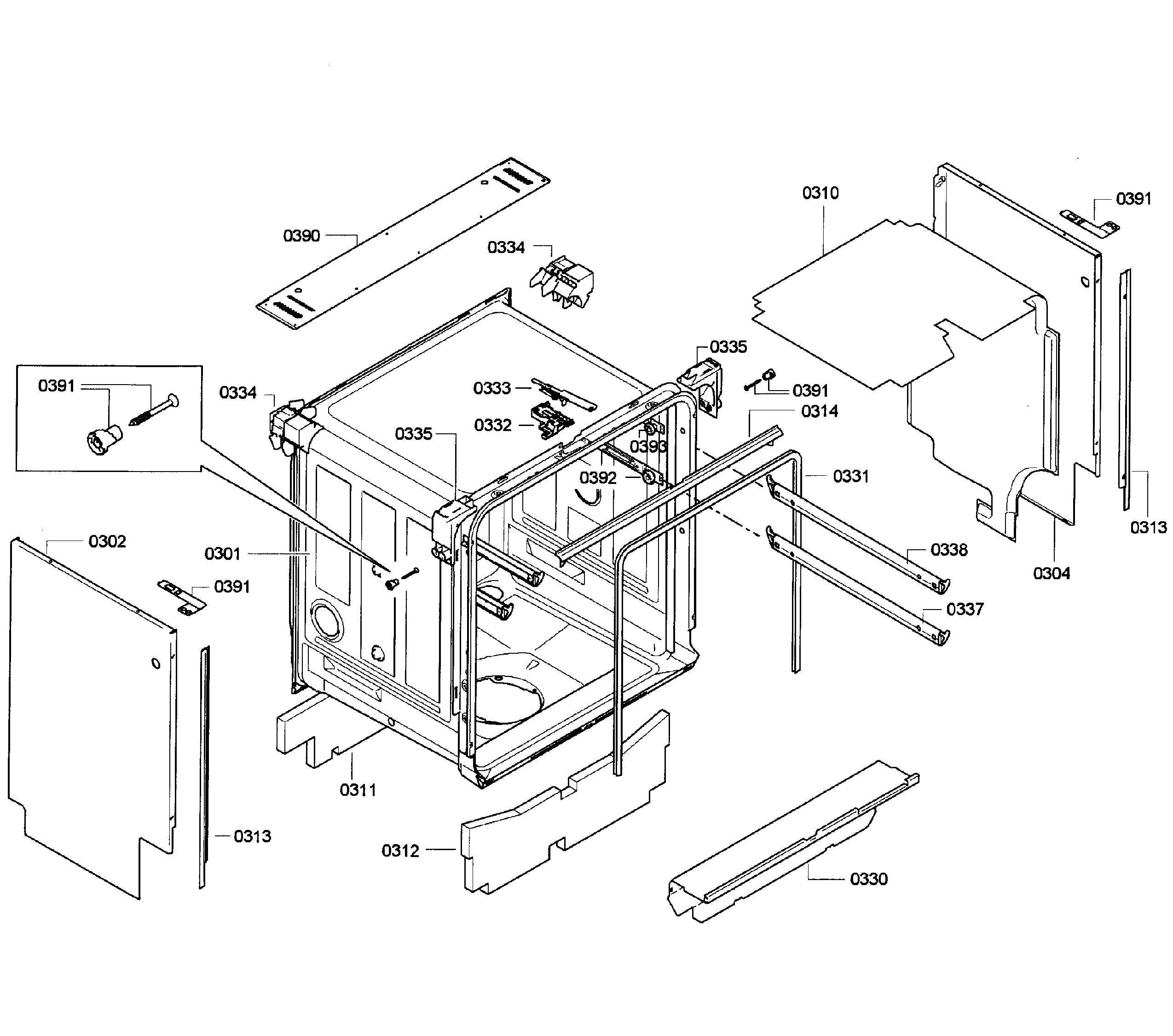 Bosch SGE63E15UC/52 cabinet diagram