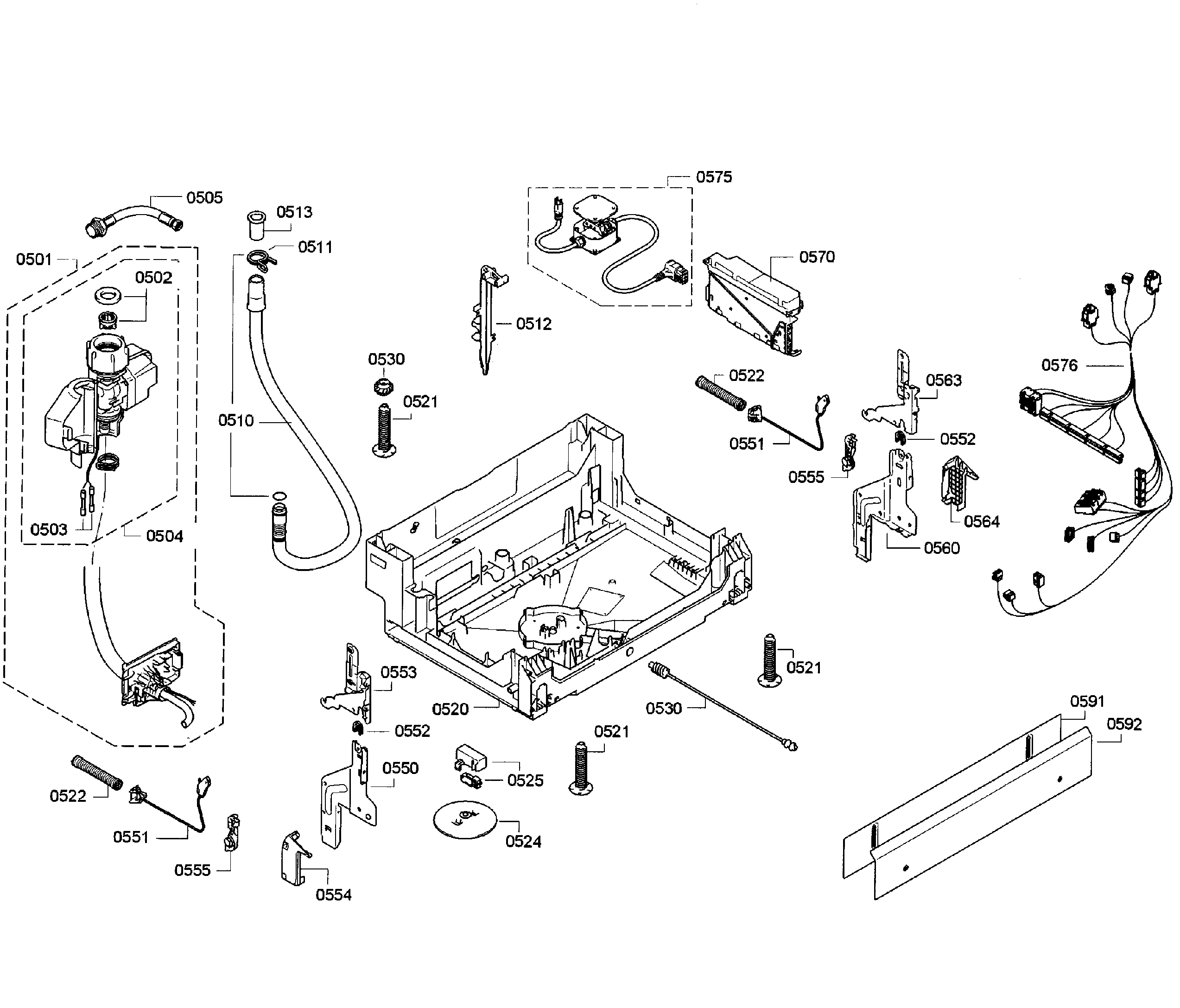 Bosch SGE63E15UC/52 base assy diagram