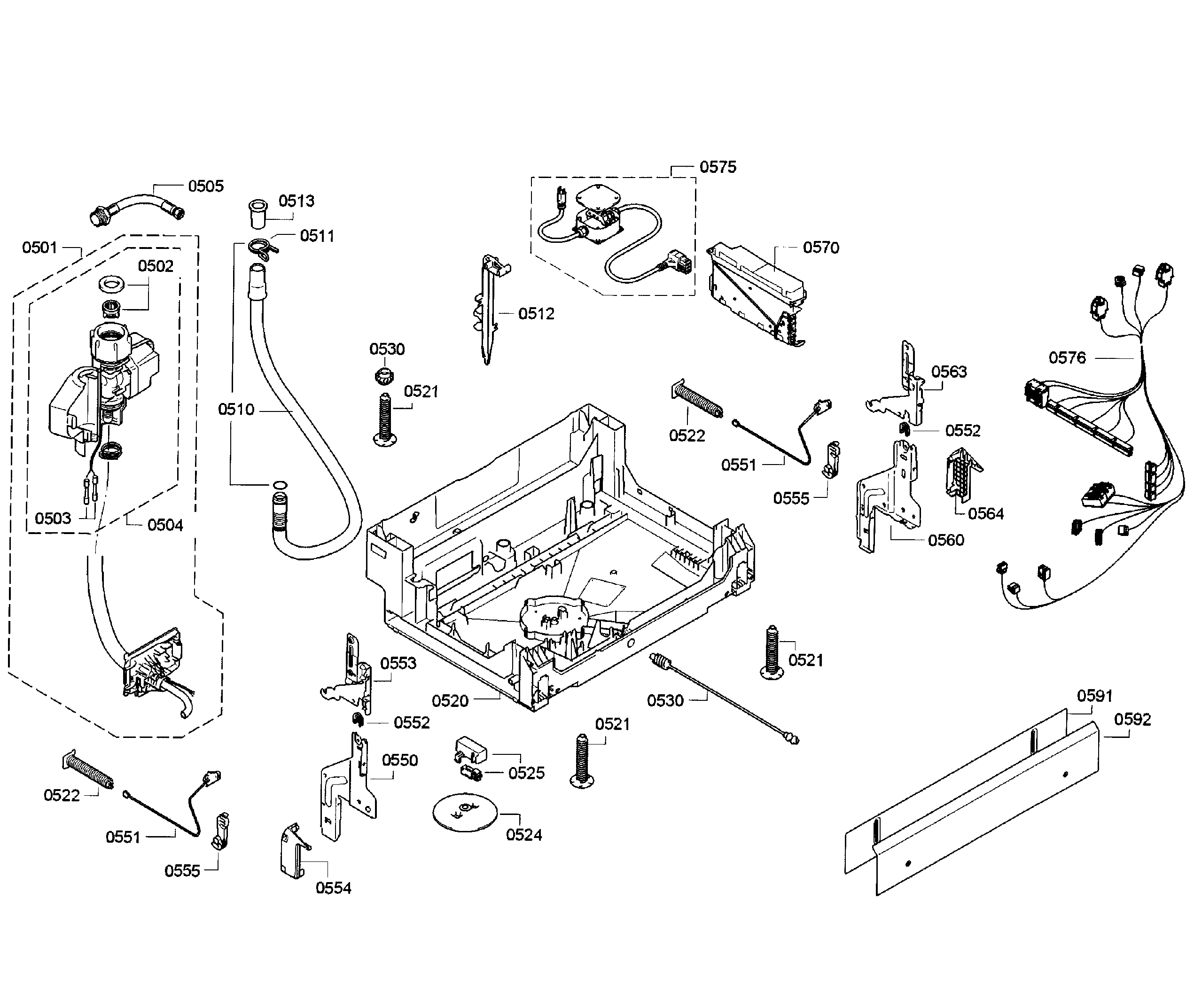 Bosch SGE63E15UC/55 base assy diagram