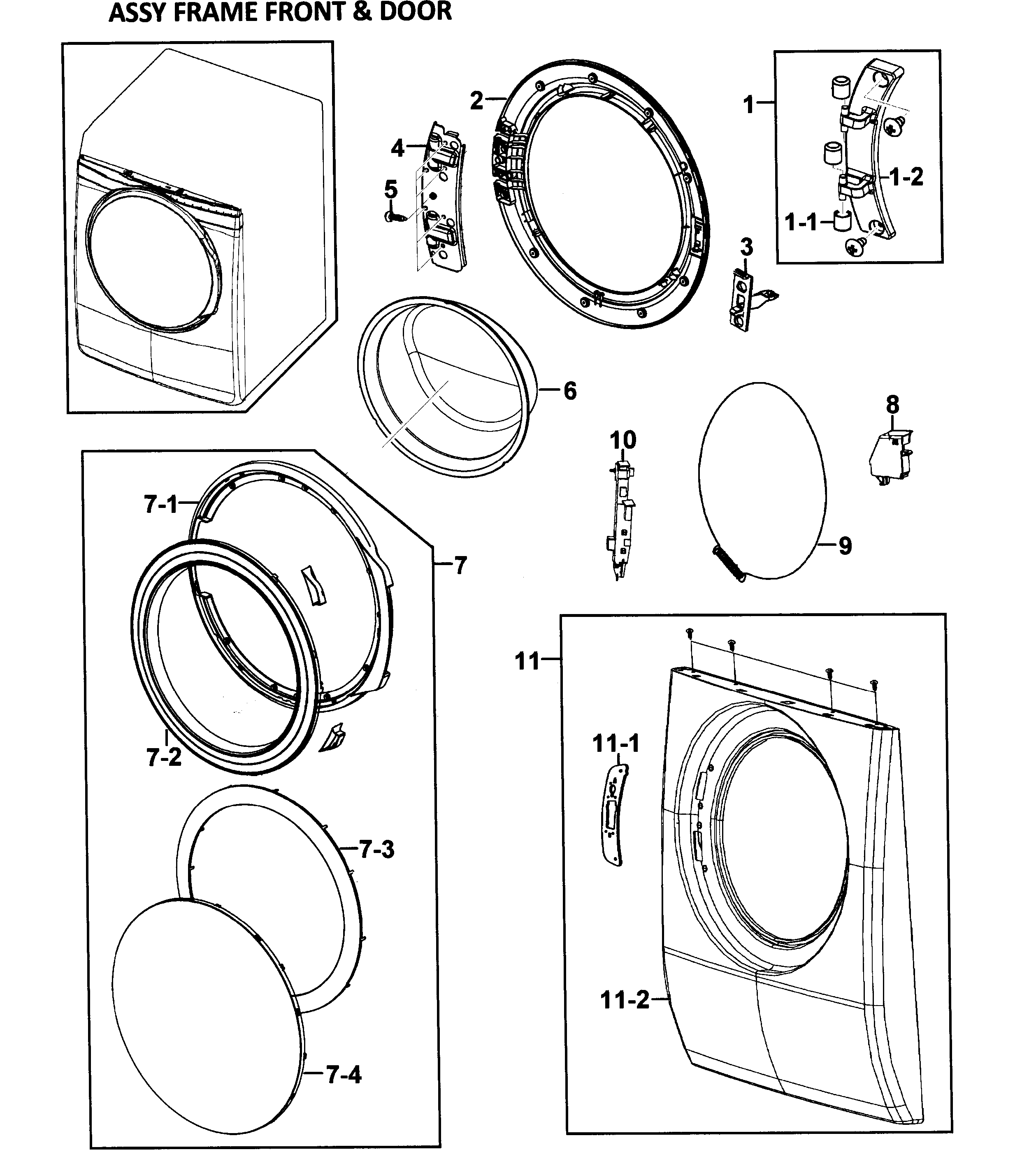 Samsung WF328AAW/XAA-02 front/door diagram