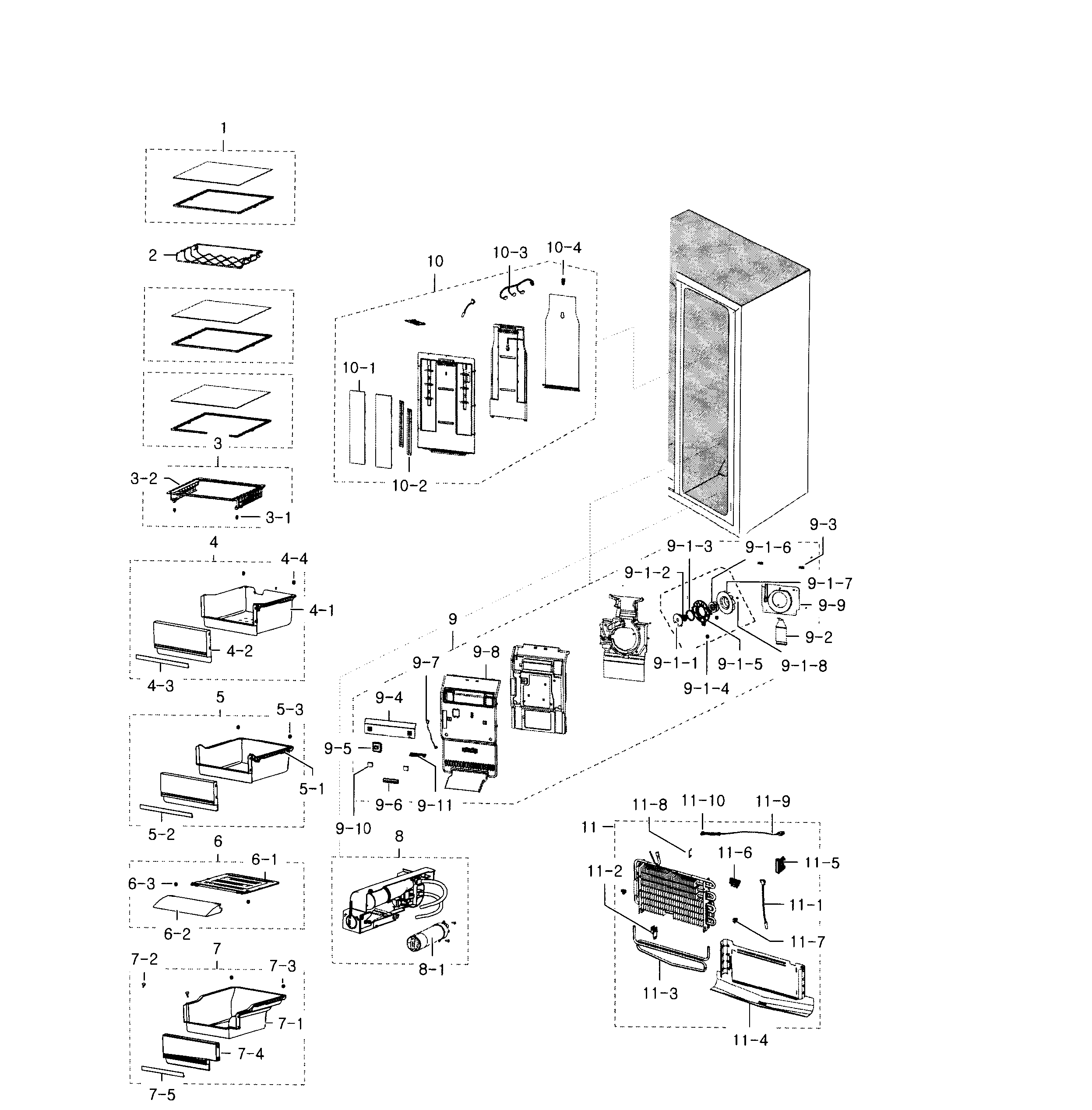 Samsung RSG309AARS/XAA-01 refrigerator diagram