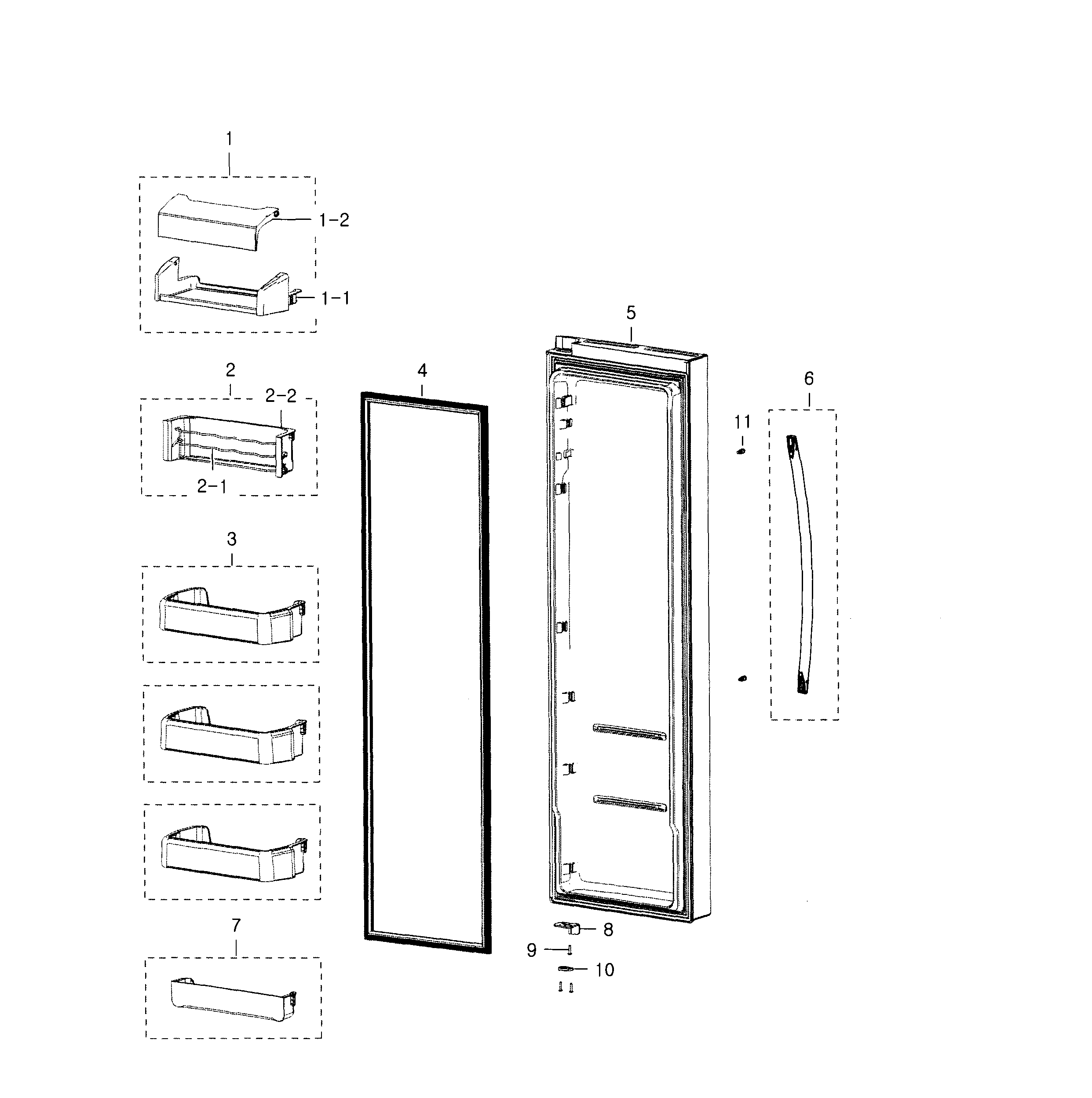 Samsung RSG309AARS/XAA-01 right door diagram