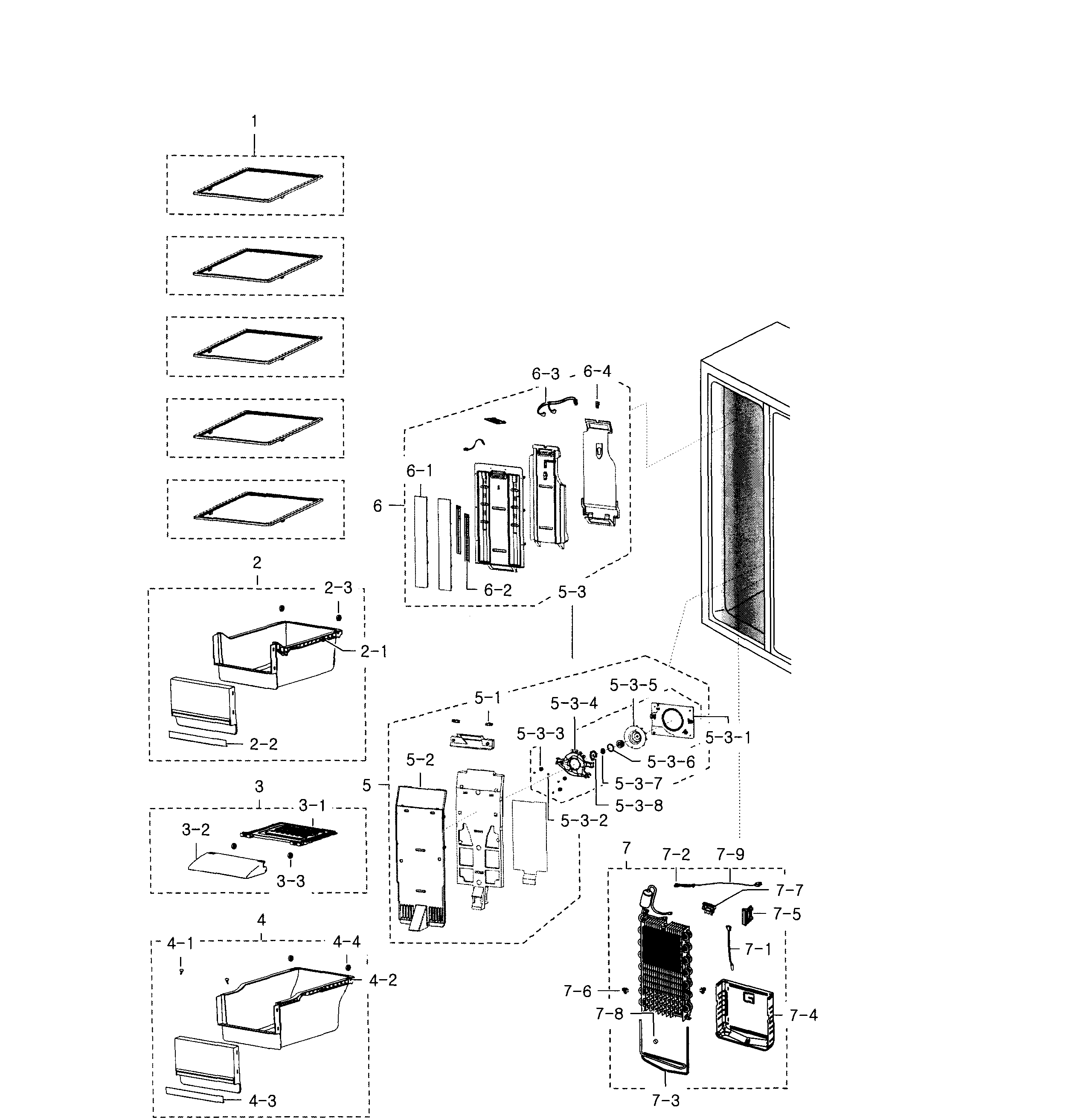 Samsung RSG309AARS/XAA-02 freezer diagram