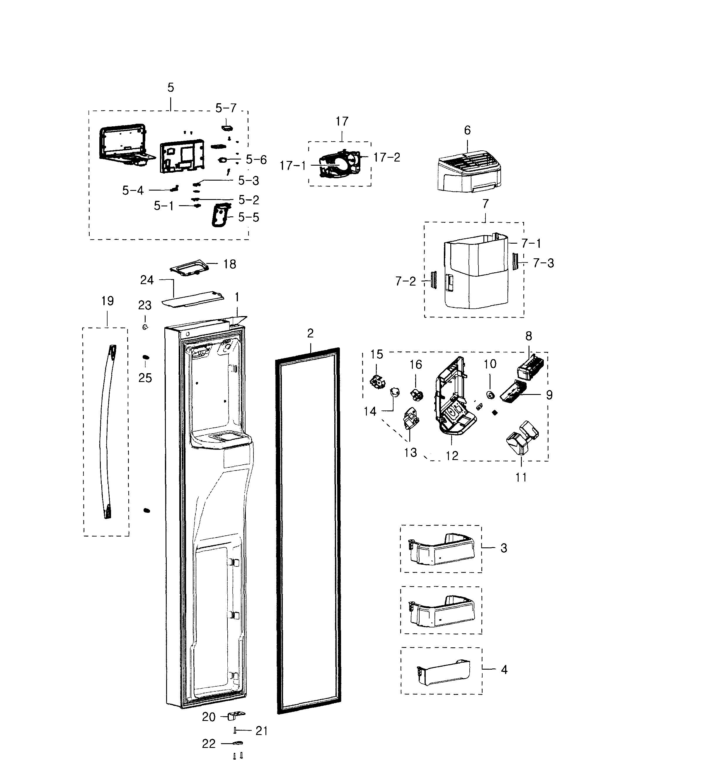 Samsung RSG309AARS/XAA-02 left door diagram