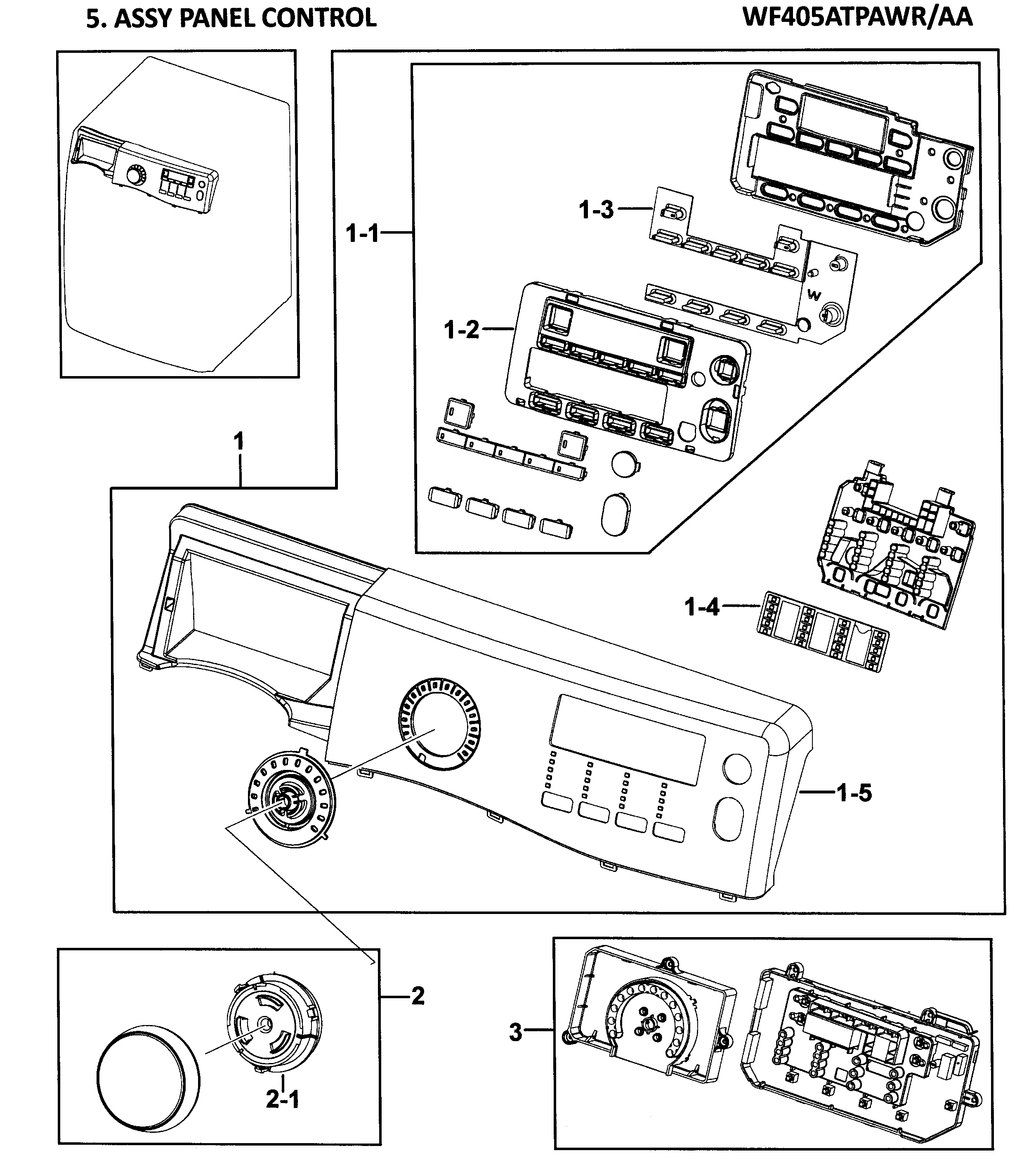 Samsung WF405ATPAWR/AA-00 control panel diagram
