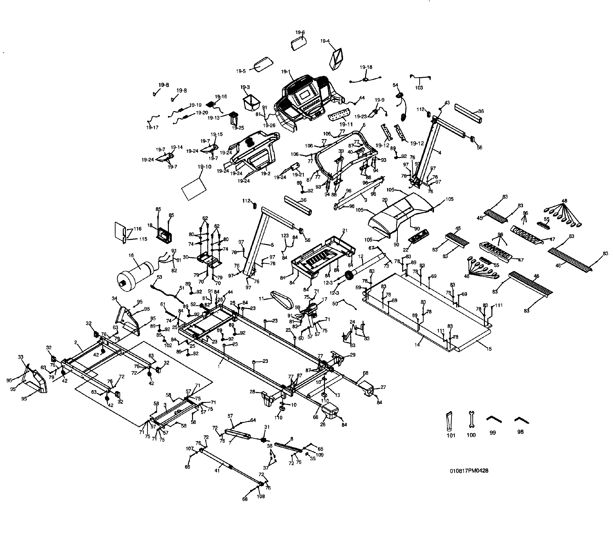 Sole F60-2013 treadmill diagram
