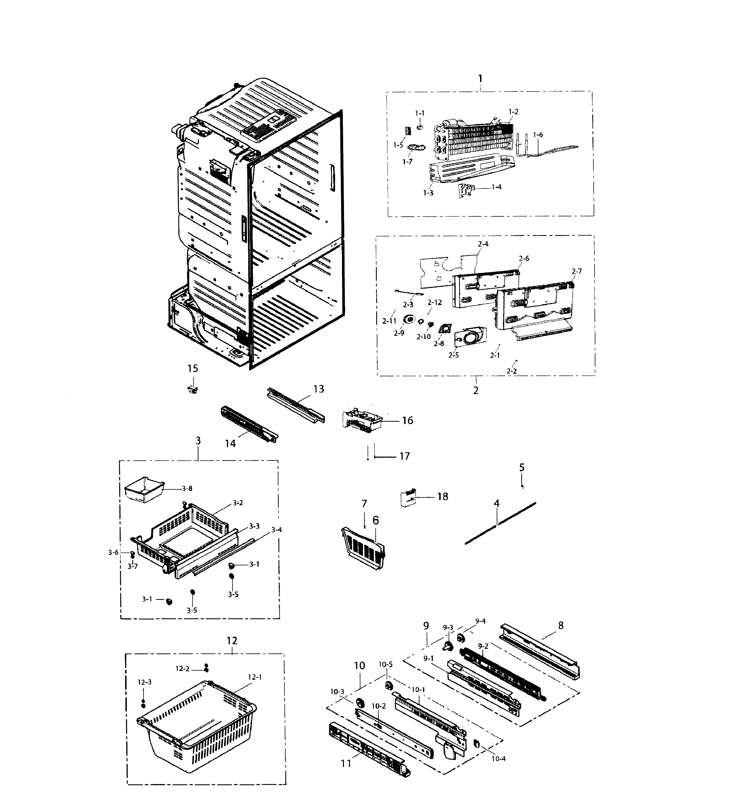 Samsung RF221NCTASR/AA-01 freezer diagram