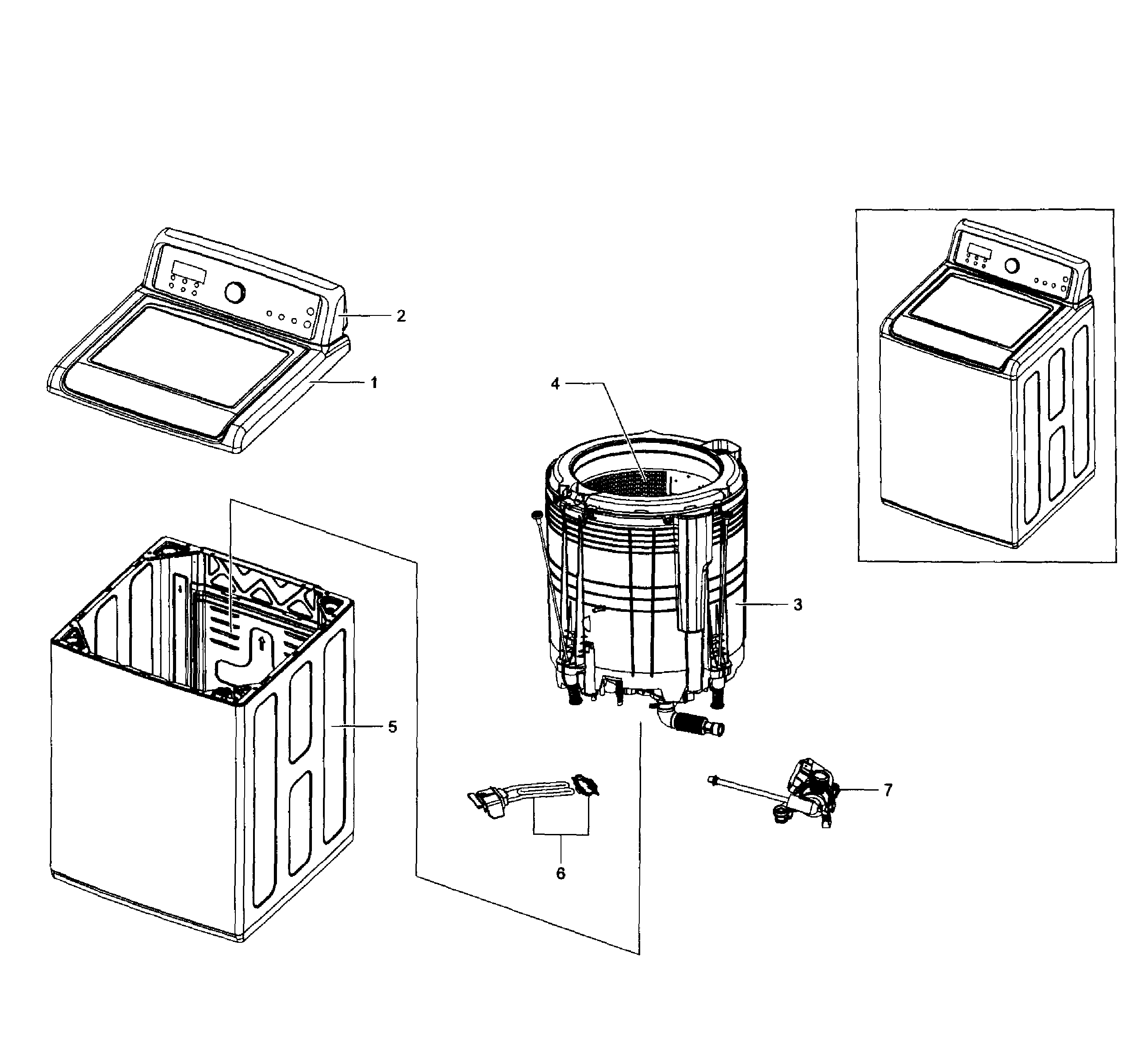 Samsung WA476DSHAWR/A1-01 main assy diagram