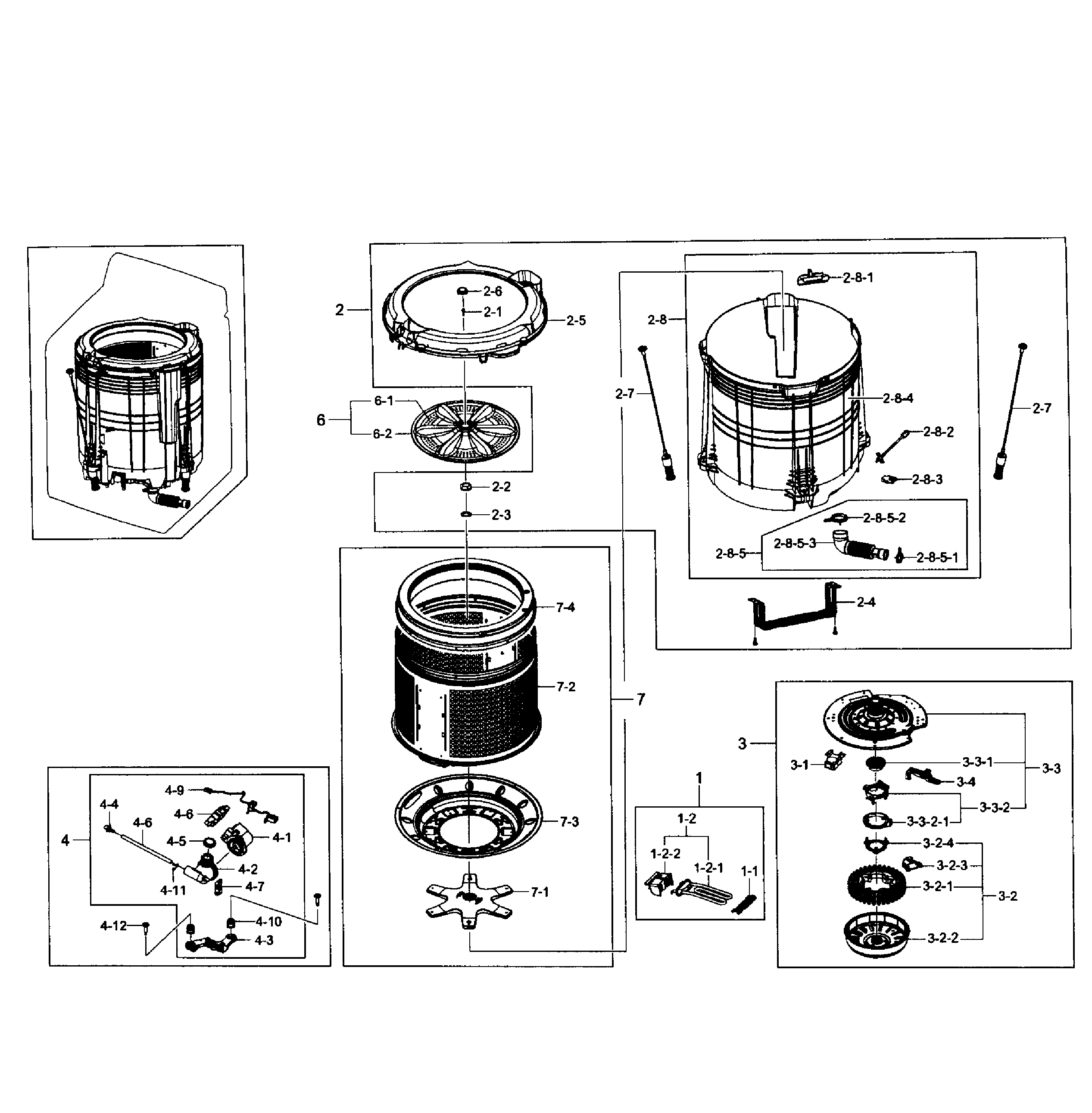 Samsung WA476DSHAWR/A1-01 tub assy diagram