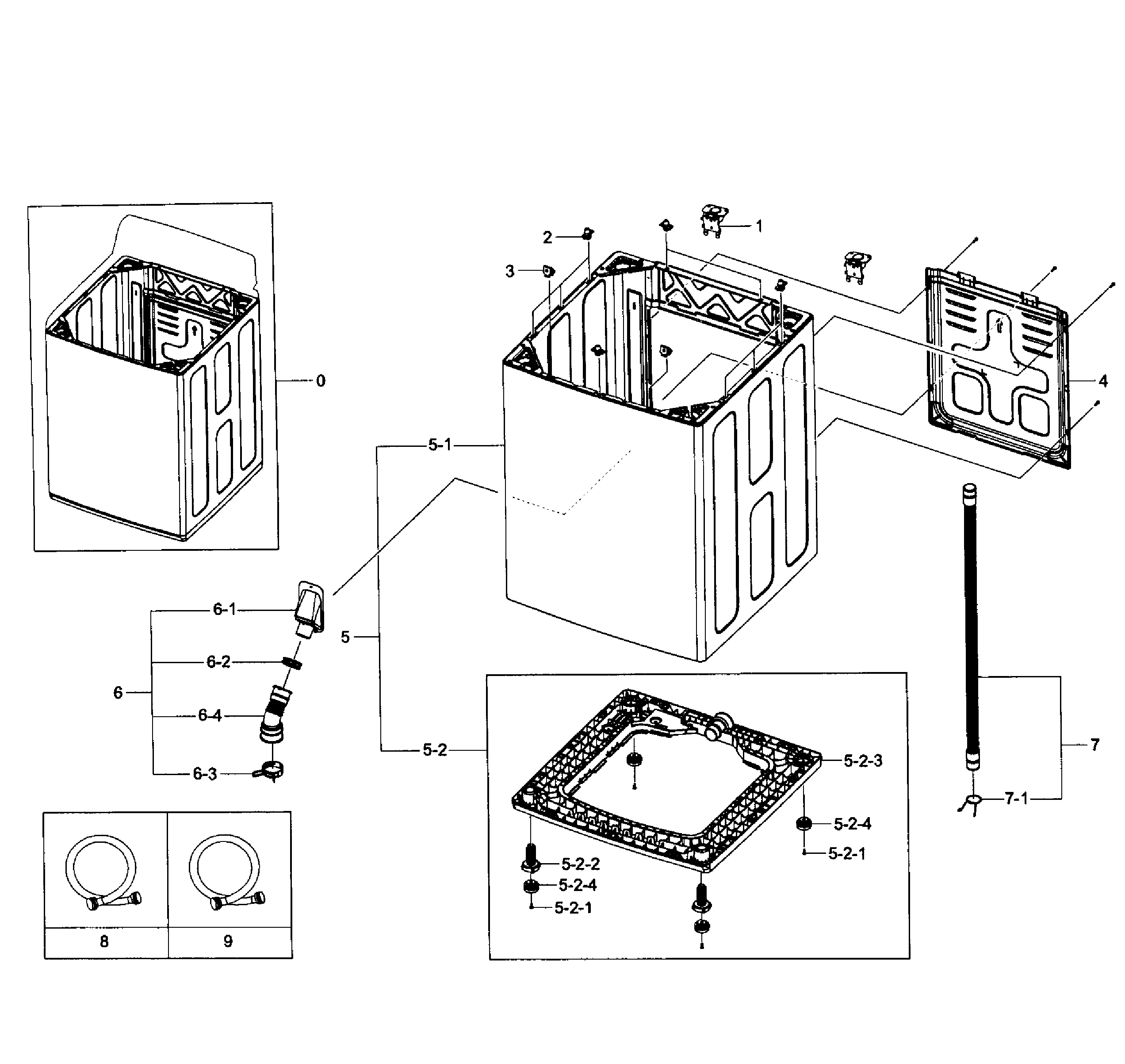 Samsung WA476DSHAWR/A1-01 frame assy diagram