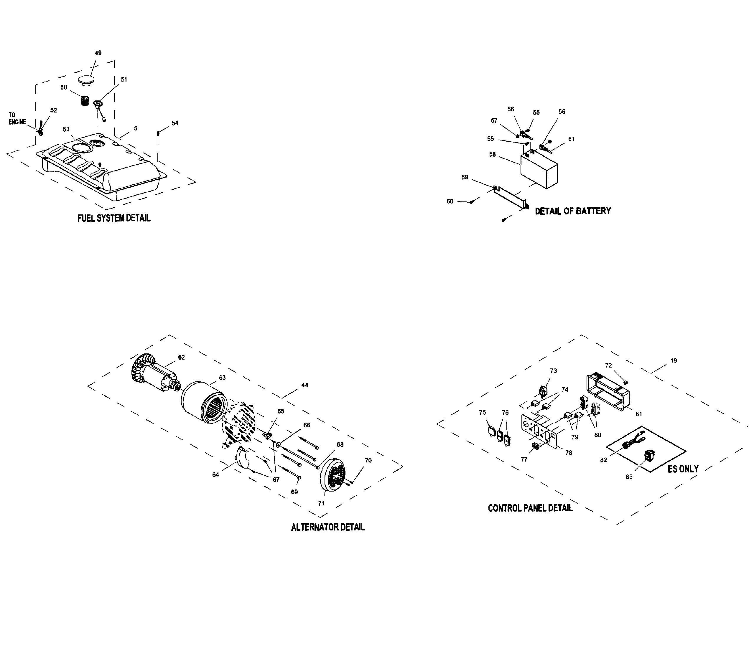 Generac 5943-0 main assy diagram