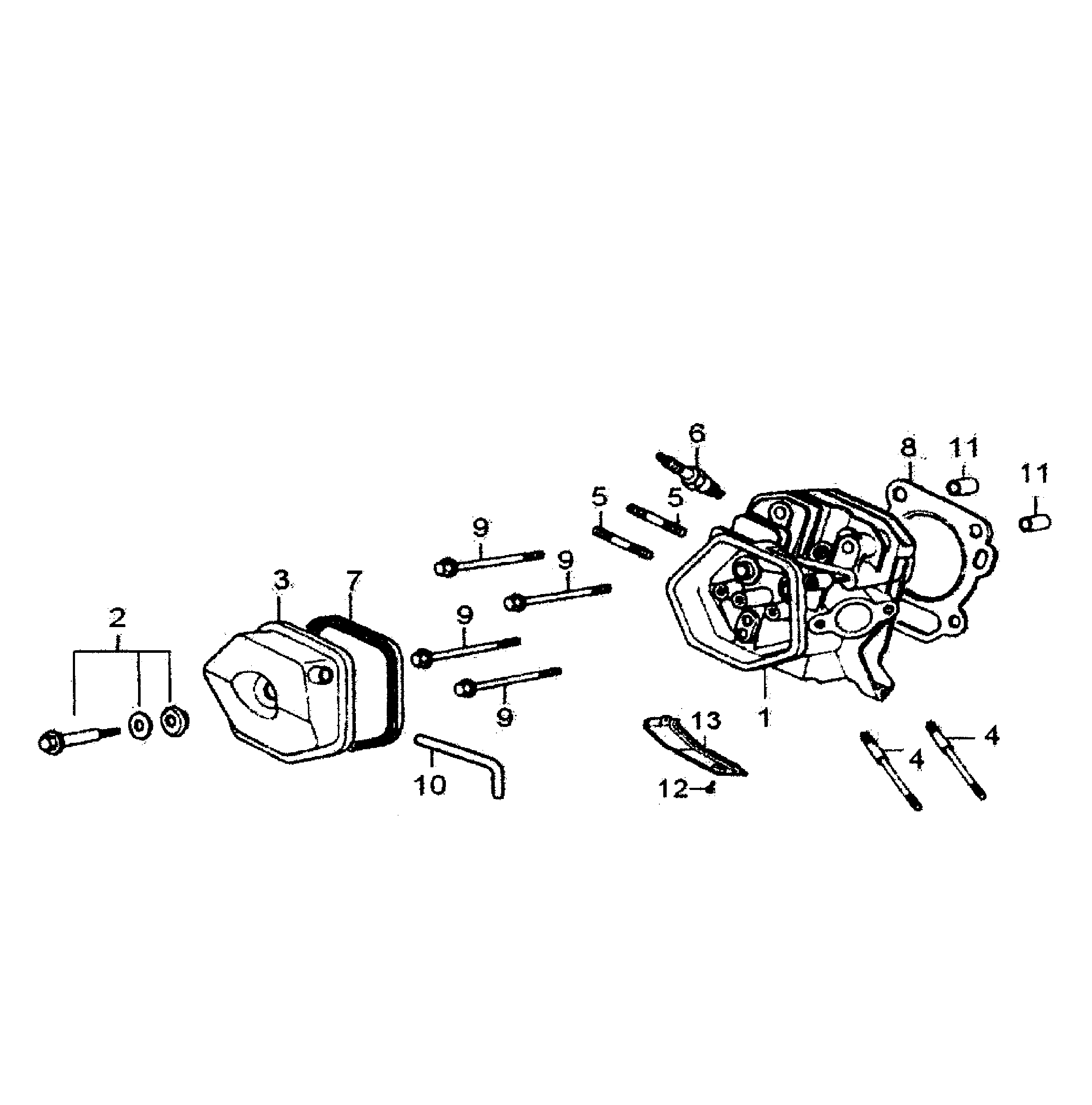 Generac 5943-0 cylinder head diagram
