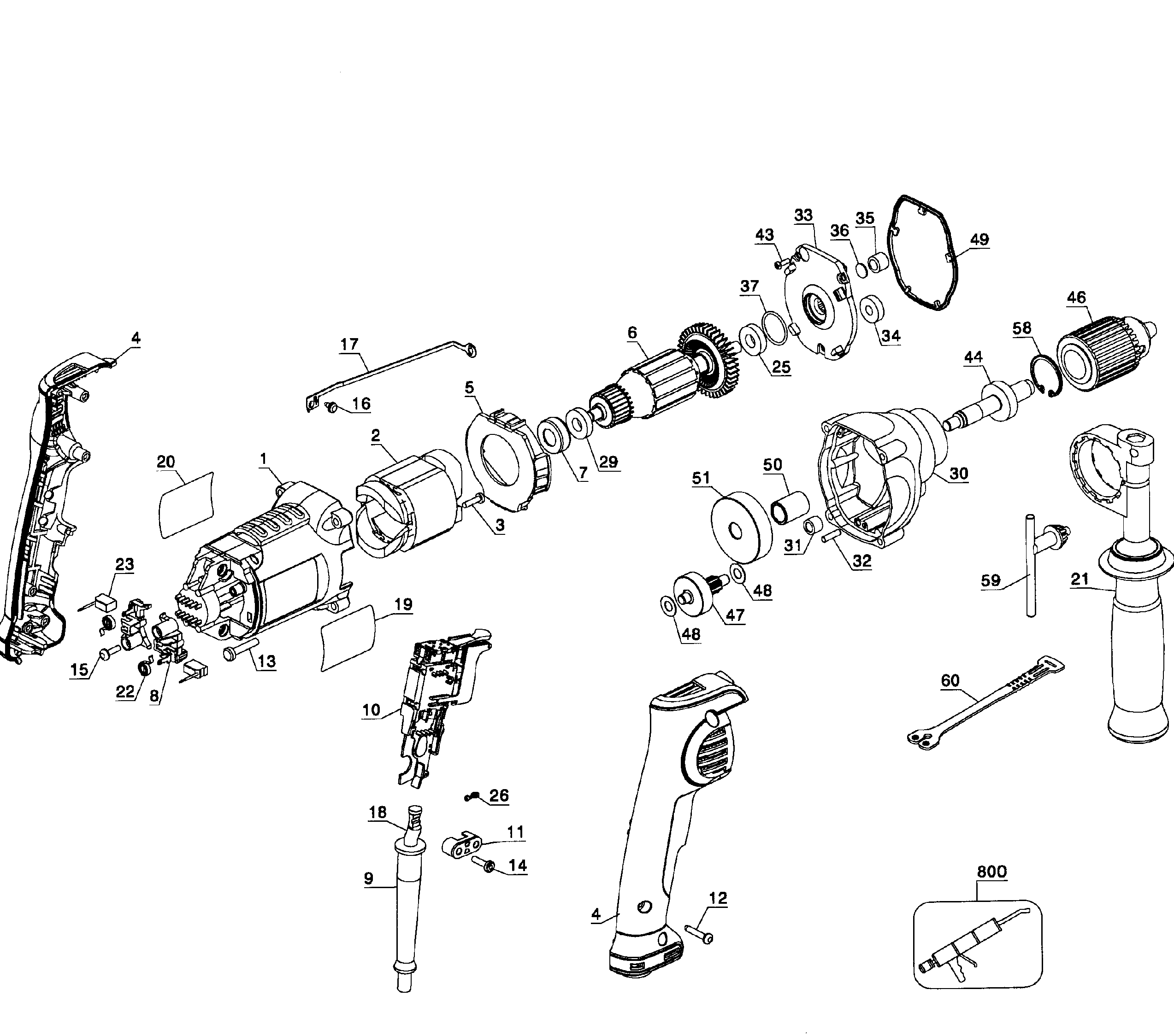 DeWalt DWD210G TYPE 2 drill driver diagram