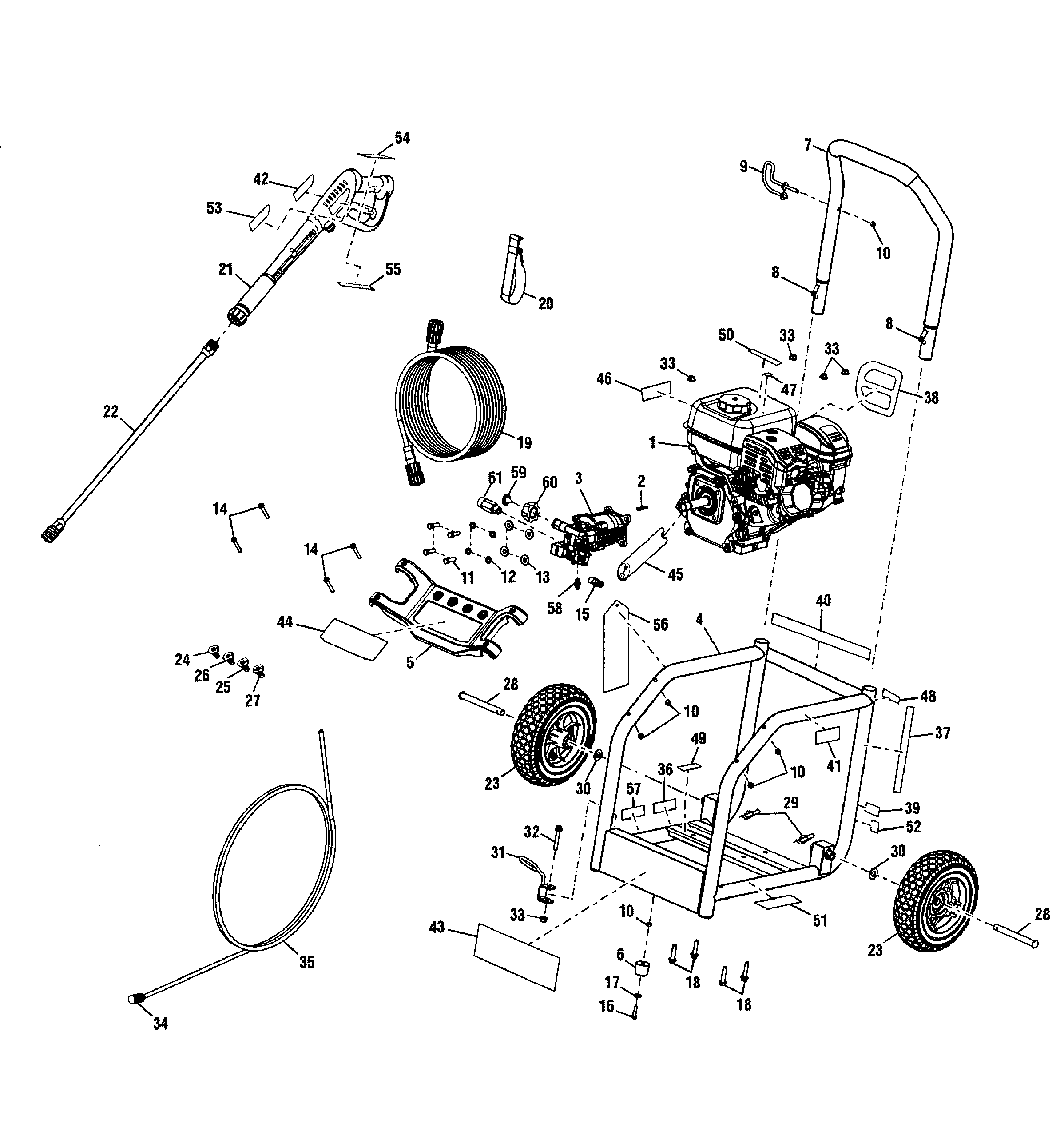 Homelite UT80977 frame assy diagram