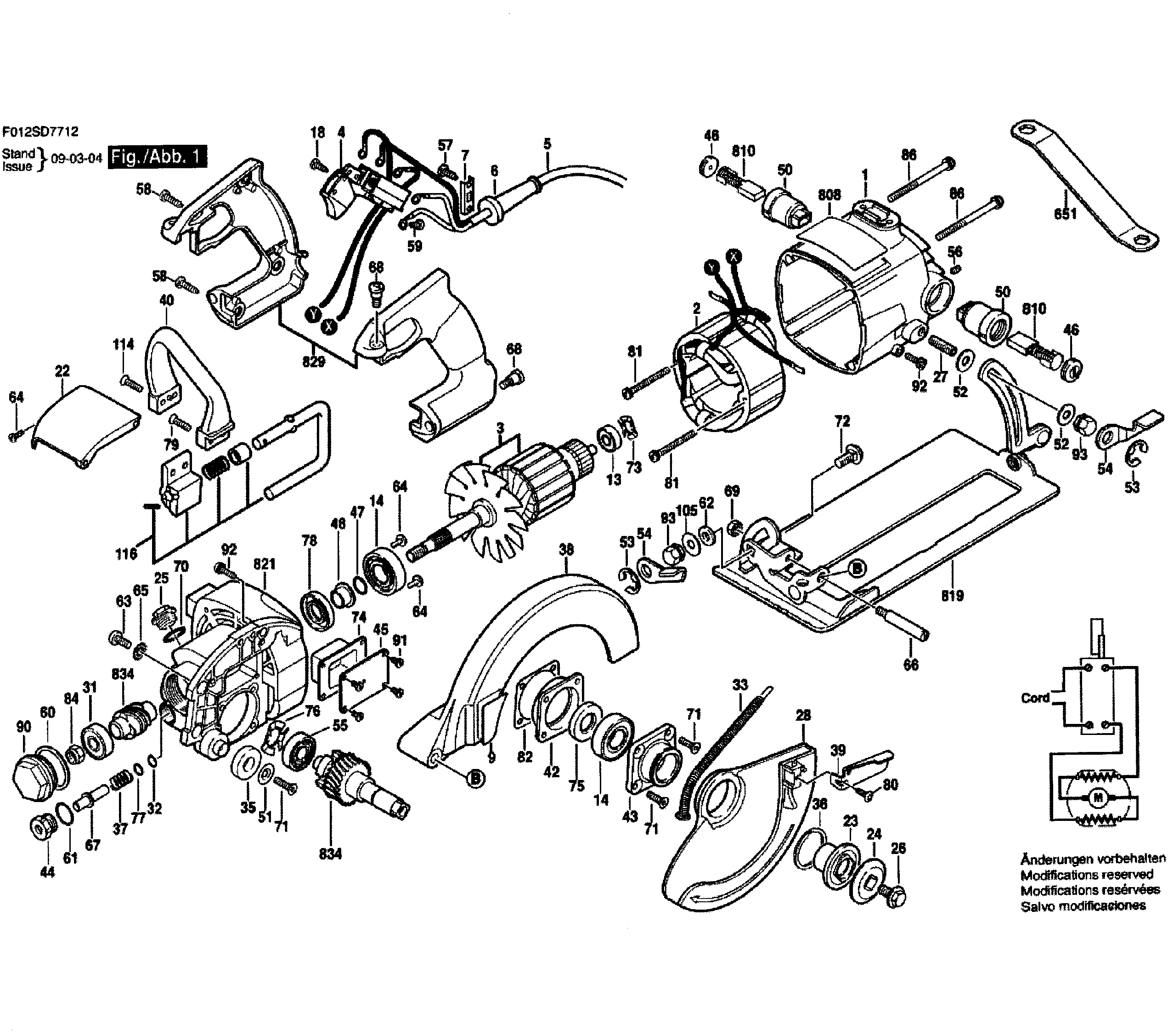 Skil SHD77M saw circular diagram