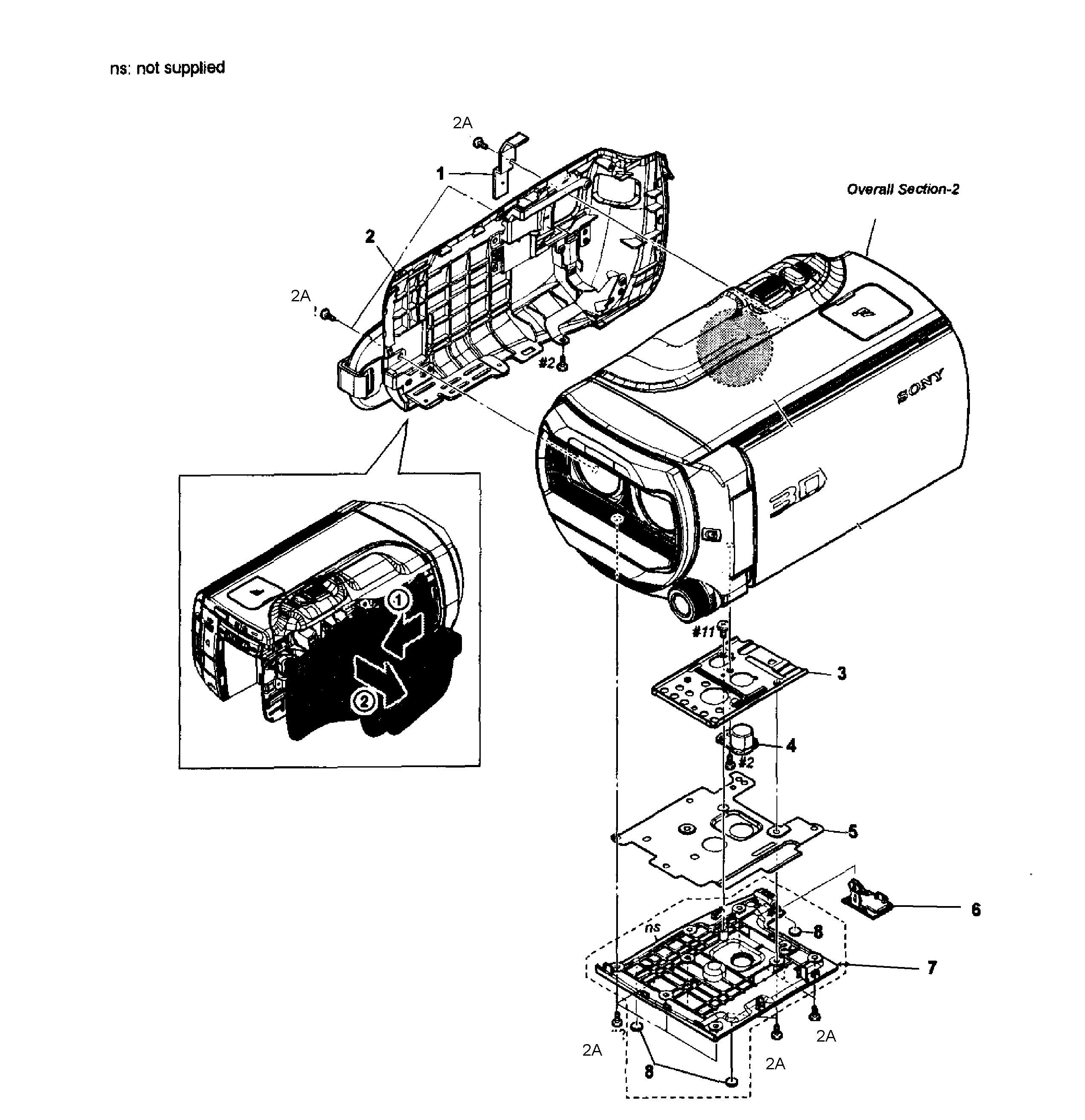 Sony HDR-TD10 left/bottom assy diagram