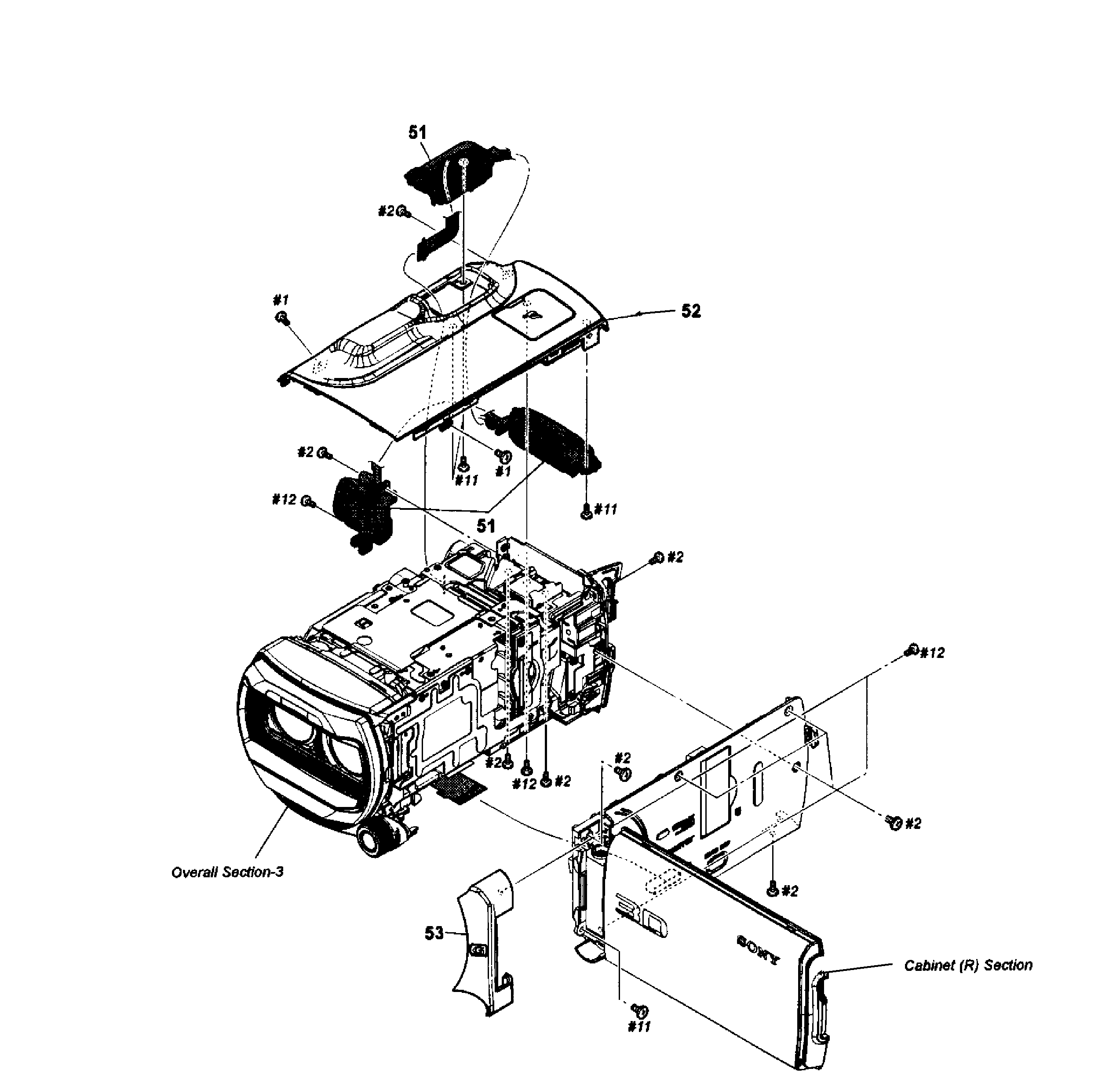 Sony HDR-TD10 top assy diagram