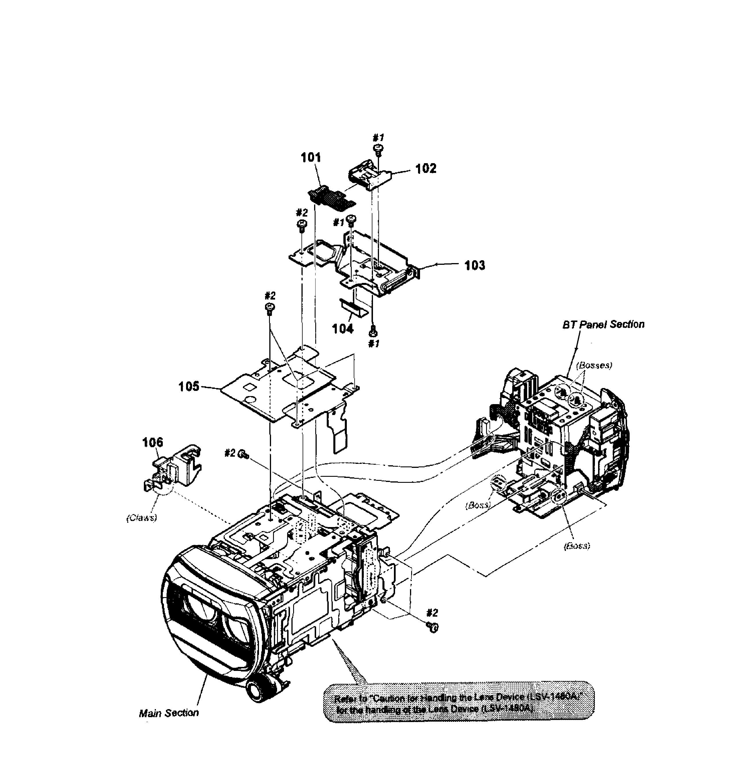 Sony HDR-TD10 hot shoe asy diagram