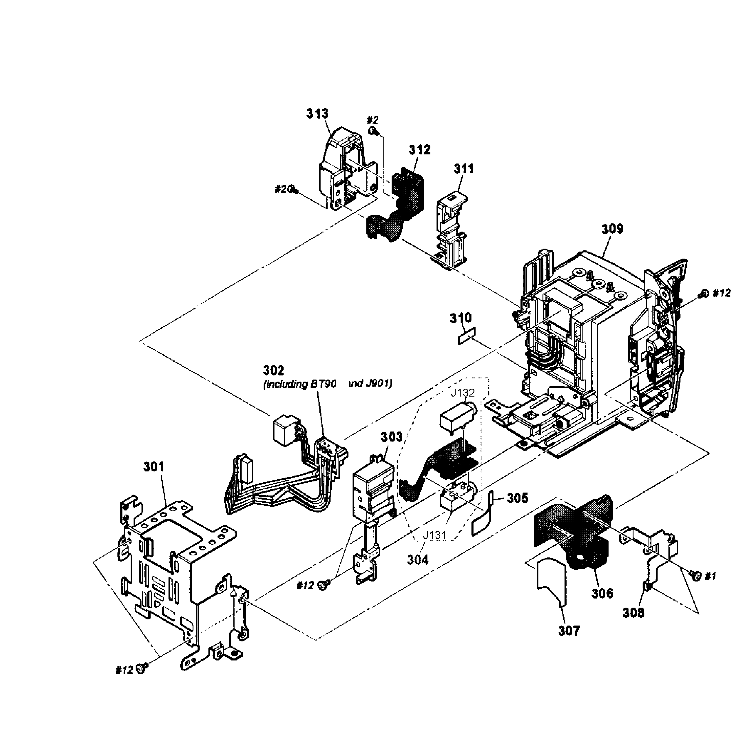 Sony HDR-TD10 rear assy diagram