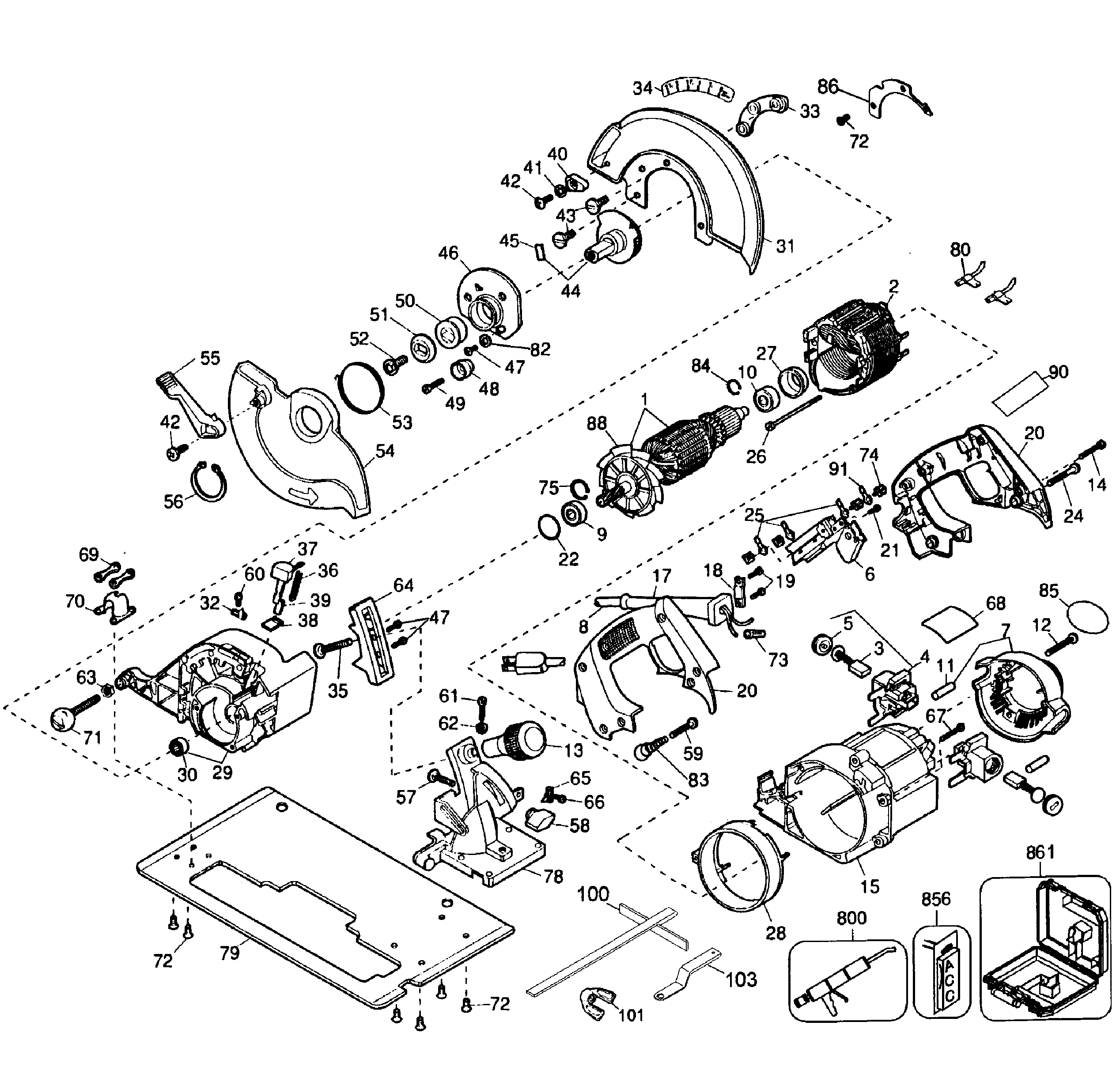 DeWalt DW364 TYPE5 saw circular diagram
