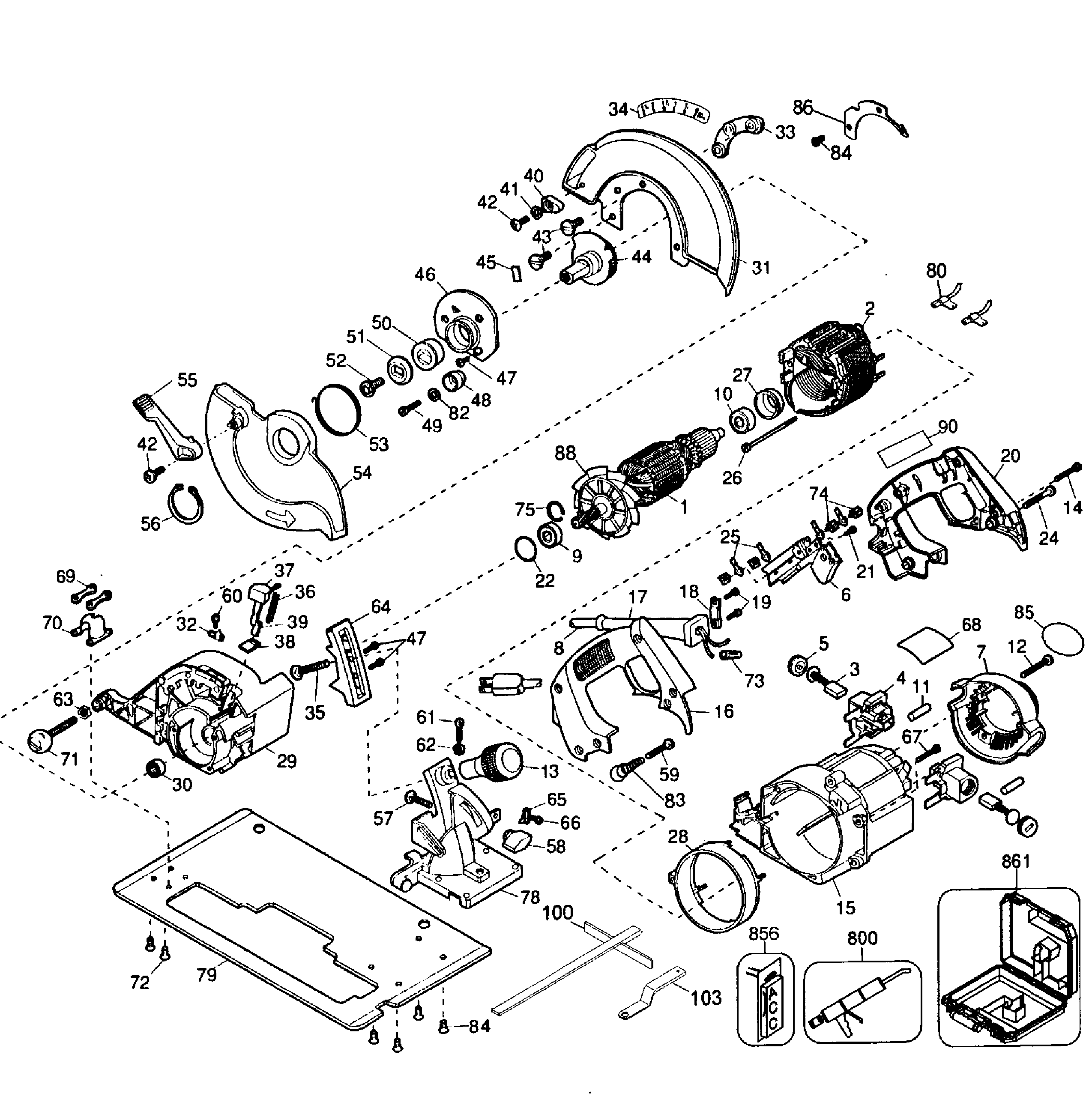 DeWalt DW384 TYPE4 saw circular diagram