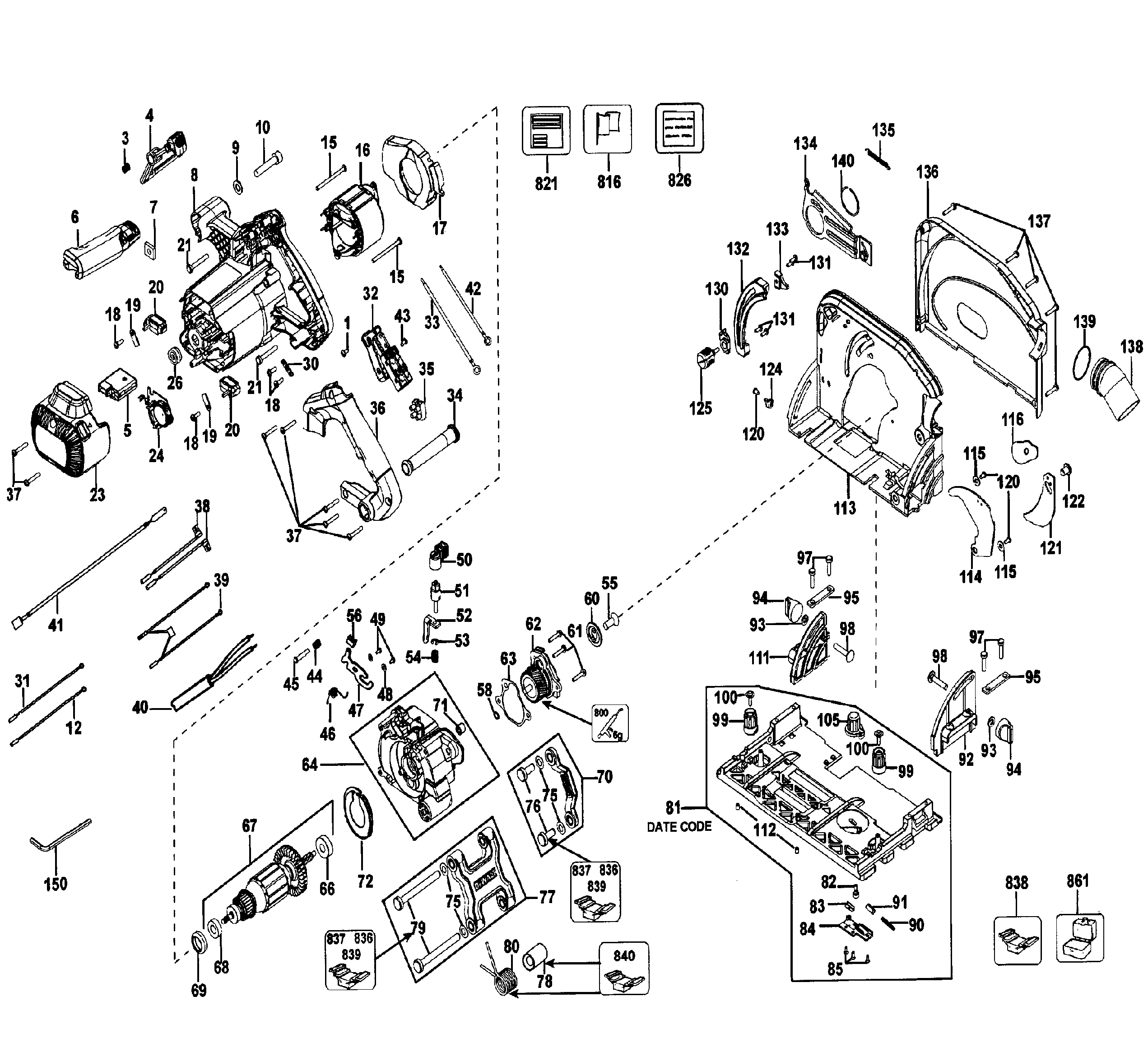 DeWalt DWS520K TYPE3 saw circular diagram