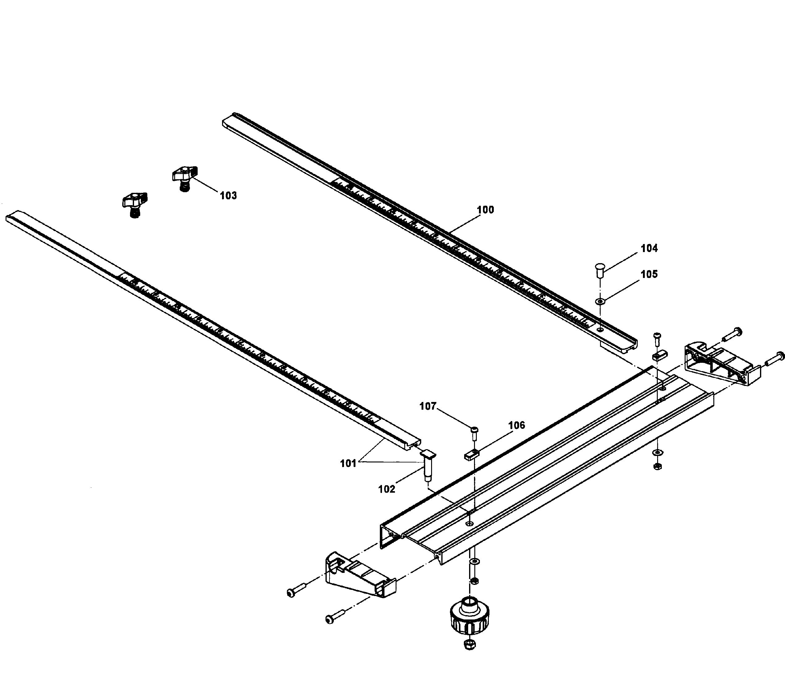 DeWalt DWS535T TYPE2 fence assy diagram