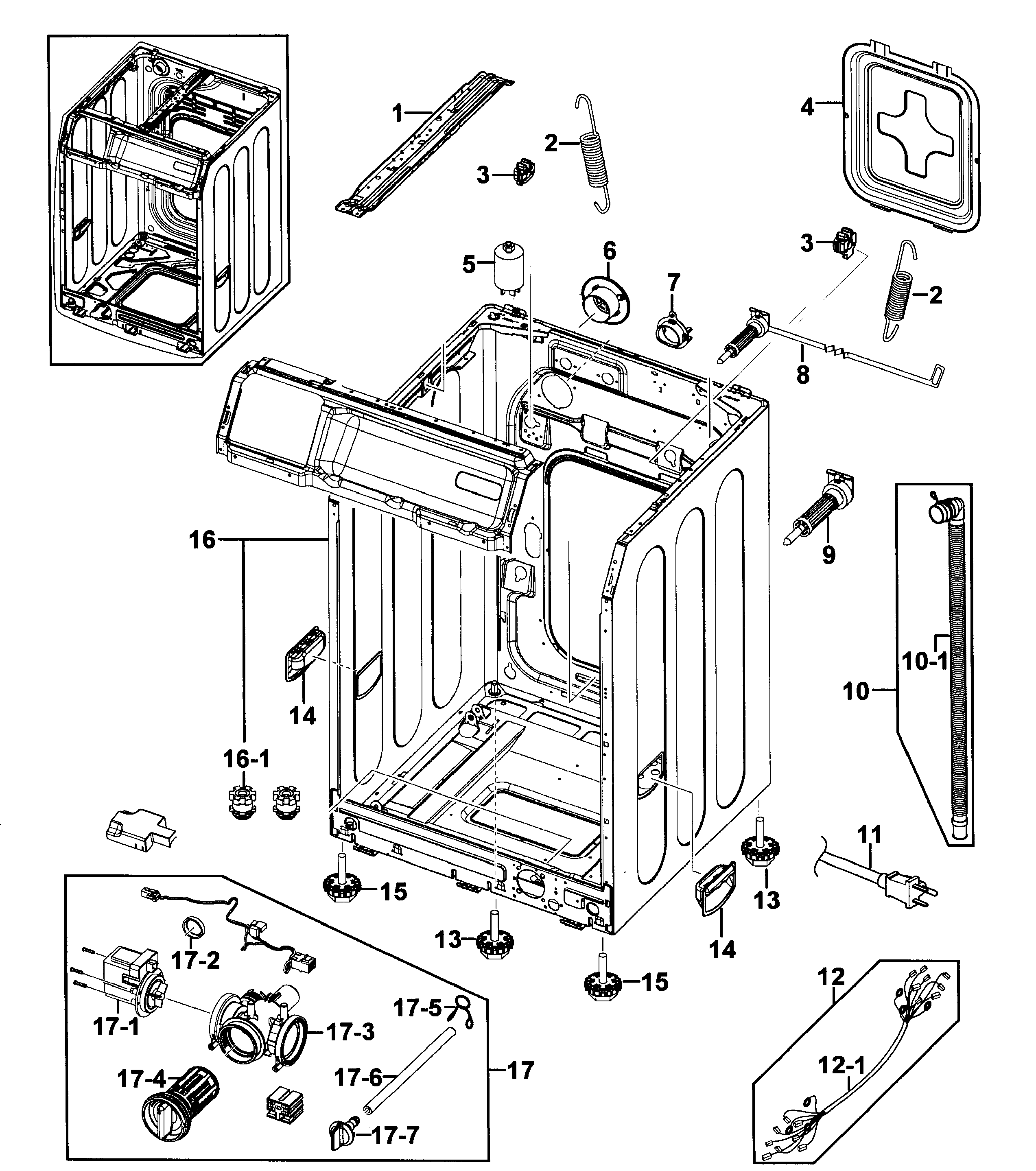 Kenmore 40249032012 cabinet assy diagram