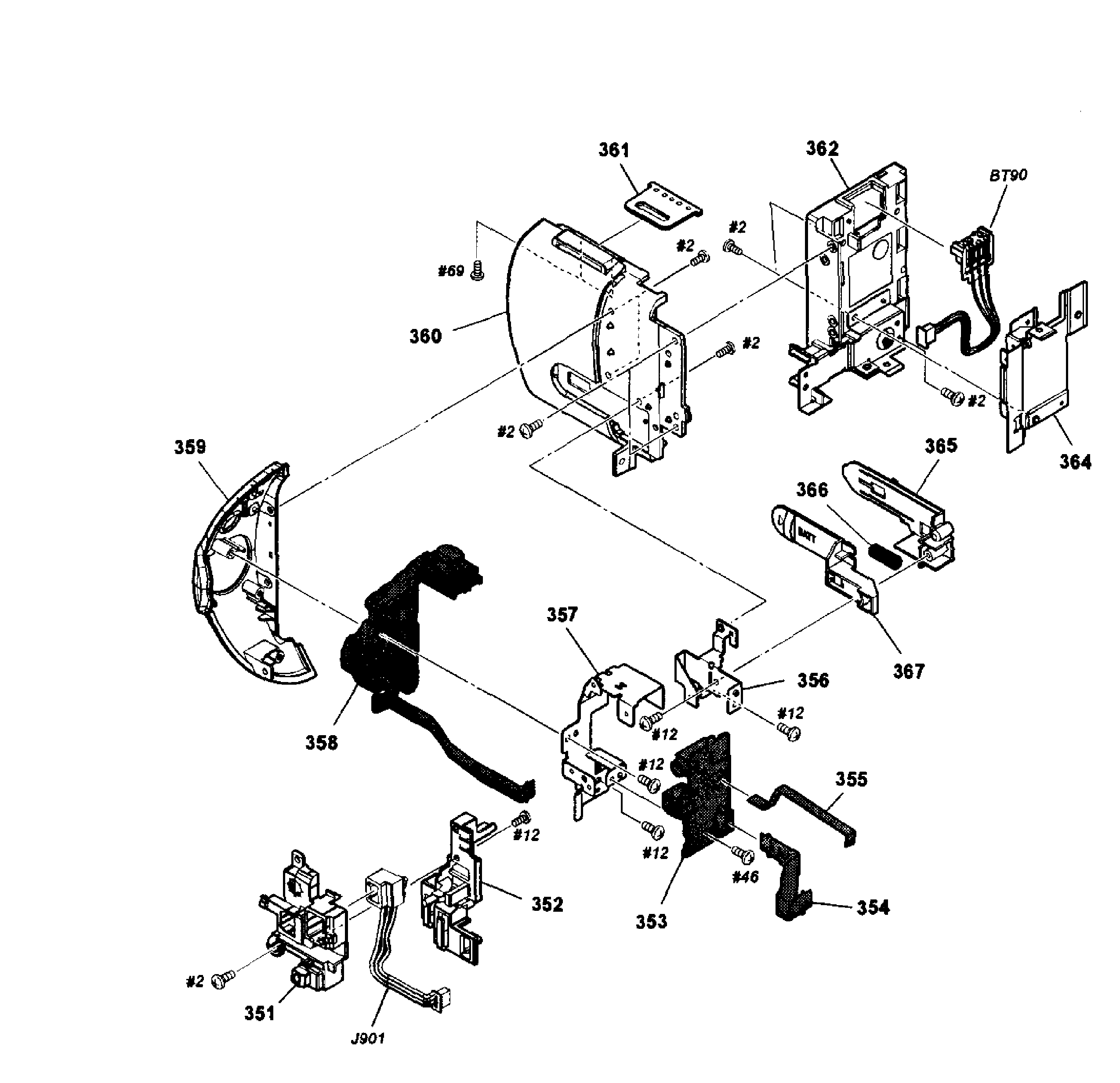 Sony NEX-VG20H left cabinet diagram