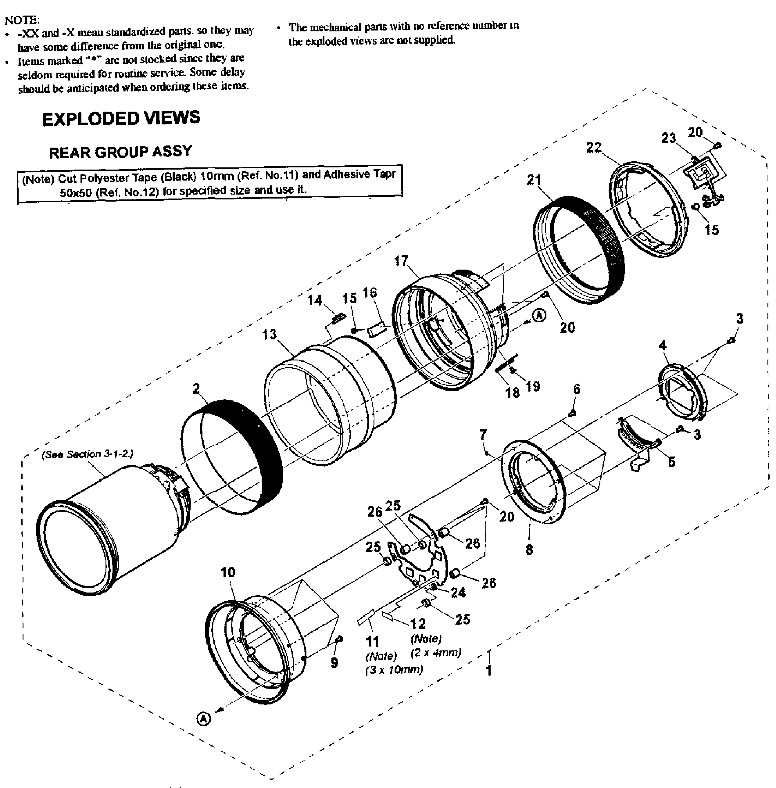 Sony NEX-VG20H lens-rear diagram