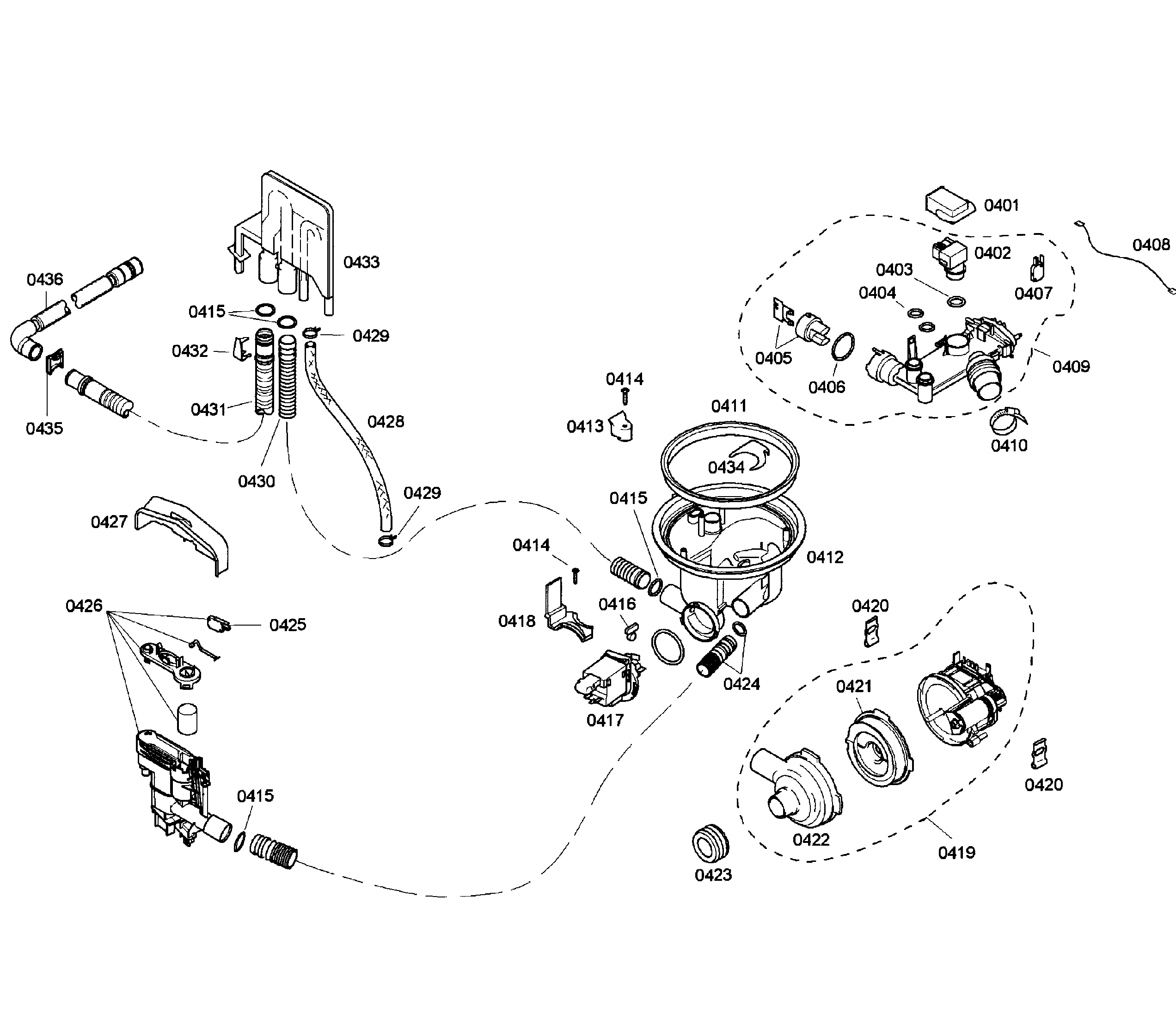 Bosch SHX43M05UC/50 pump assy diagram