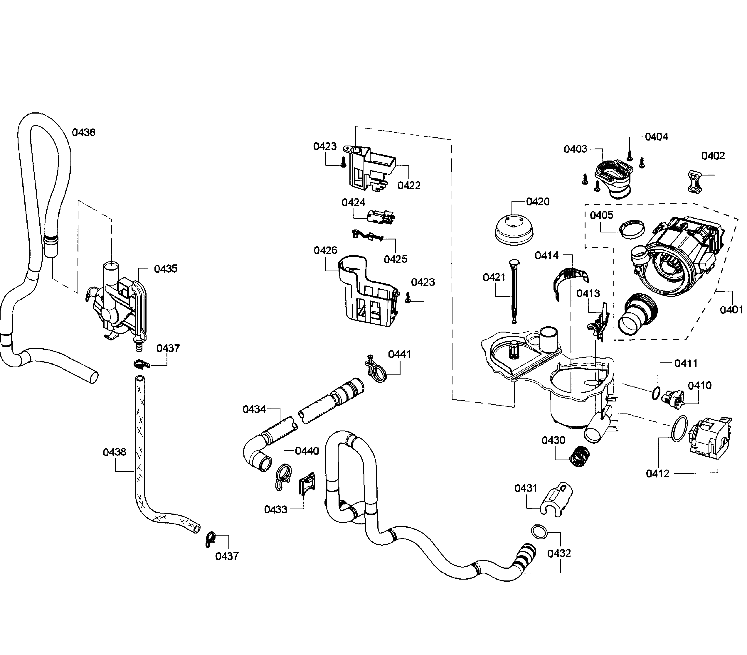 Kenmore Elite 63013912012 pump assy diagram