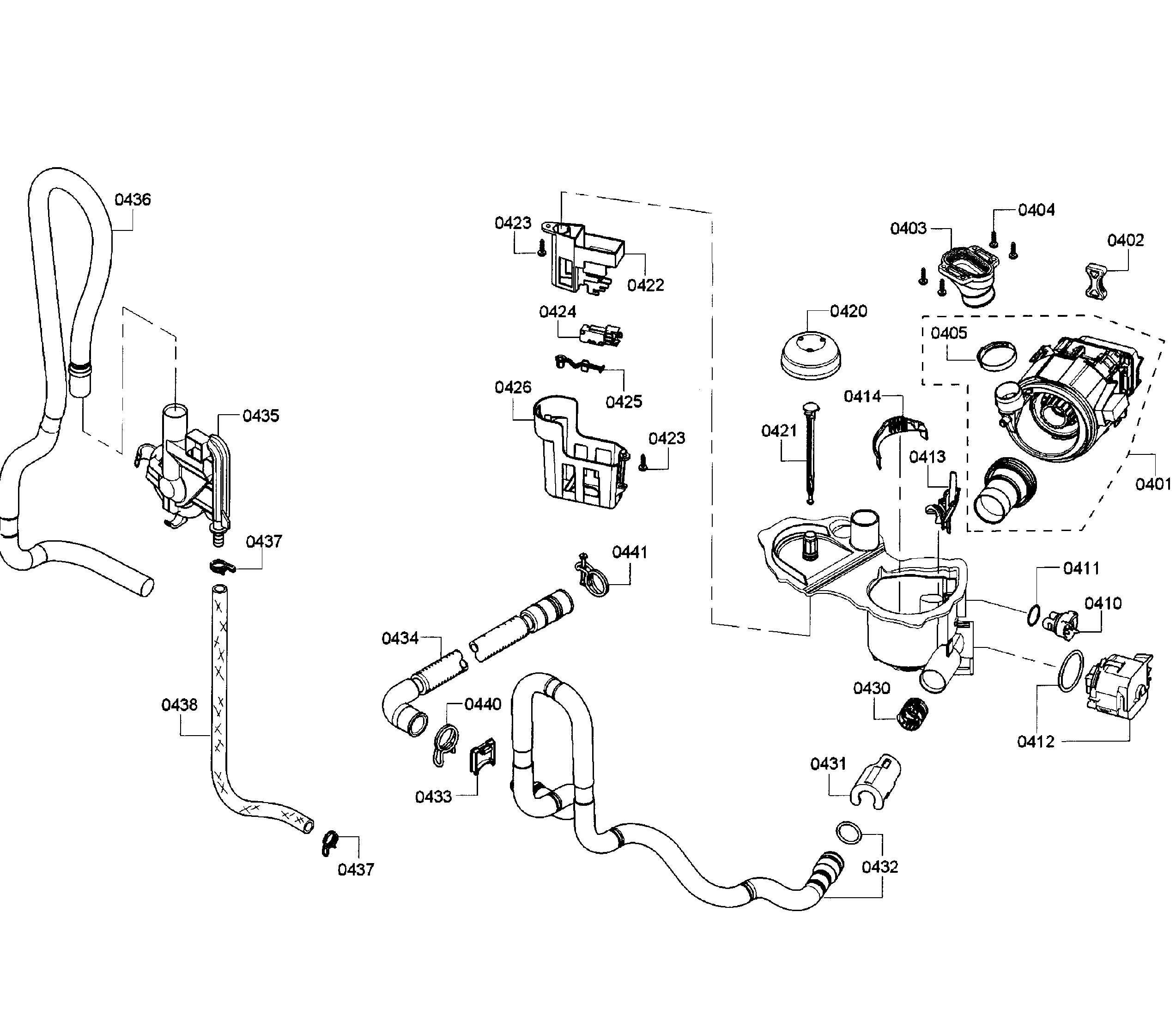 Kenmore Elite 63013912013 pump assy diagram