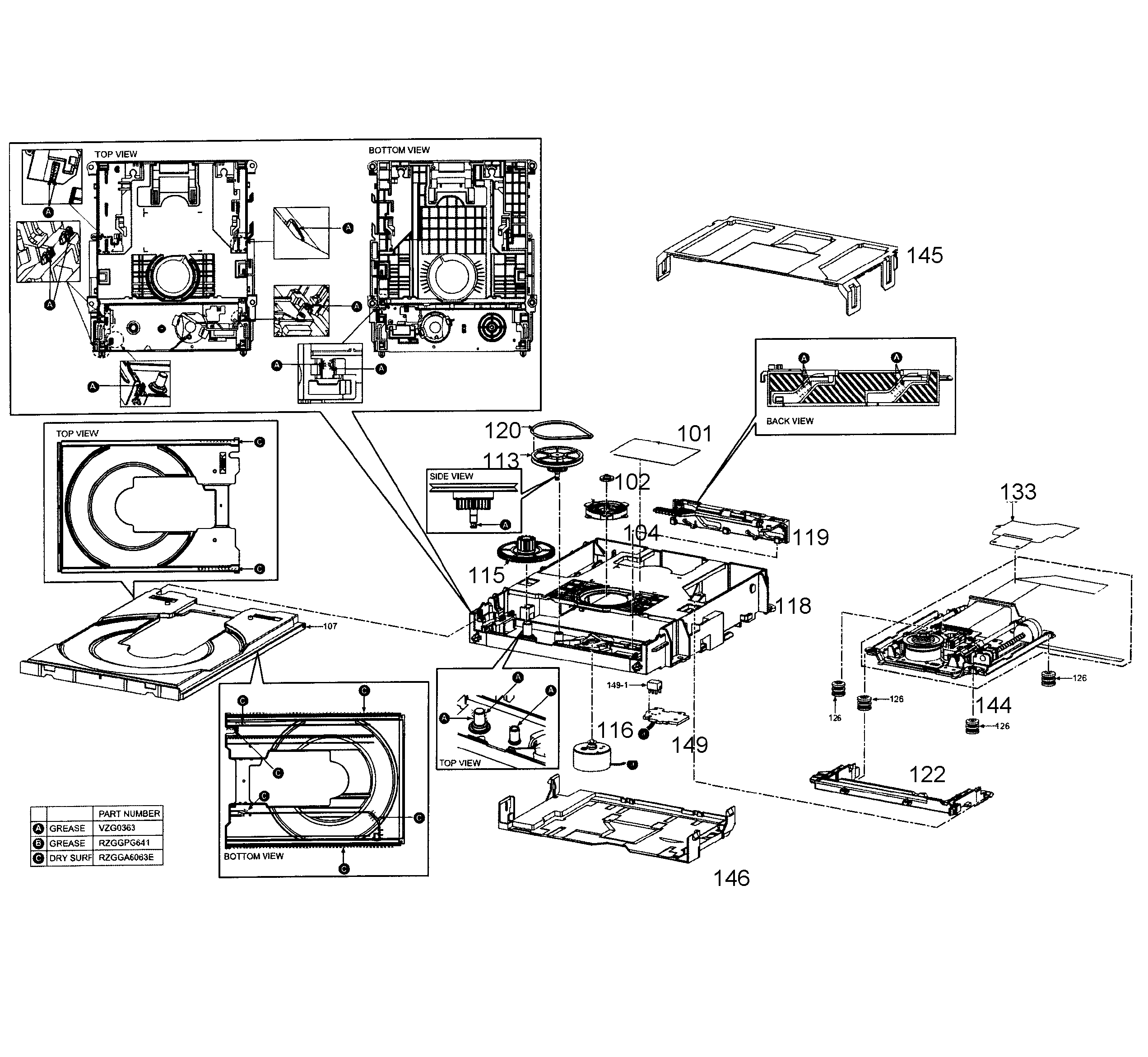 Panasonic SC-BTT490P dvd mechanism diagram