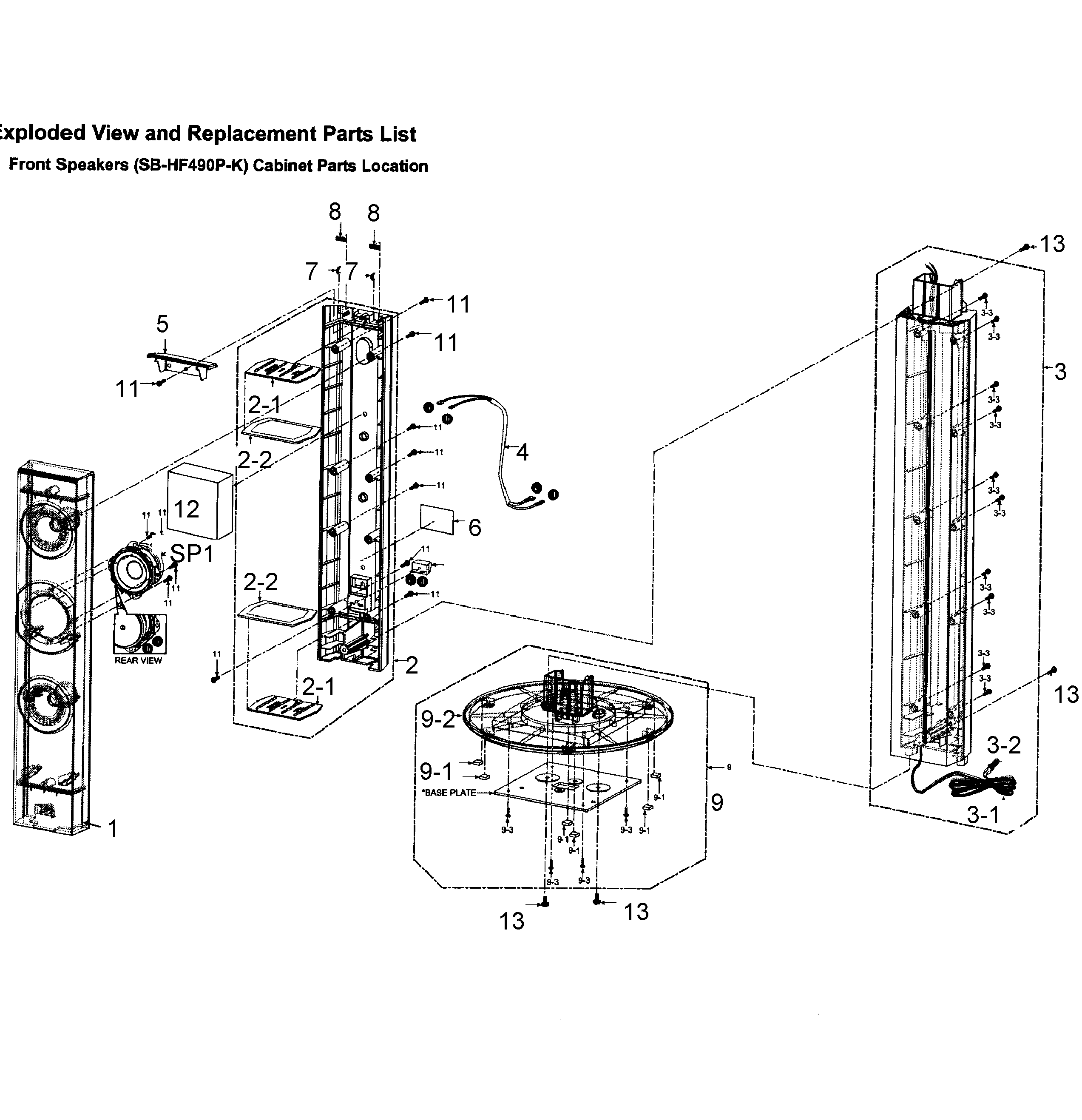 Panasonic SC-BTT490P speaker diagram