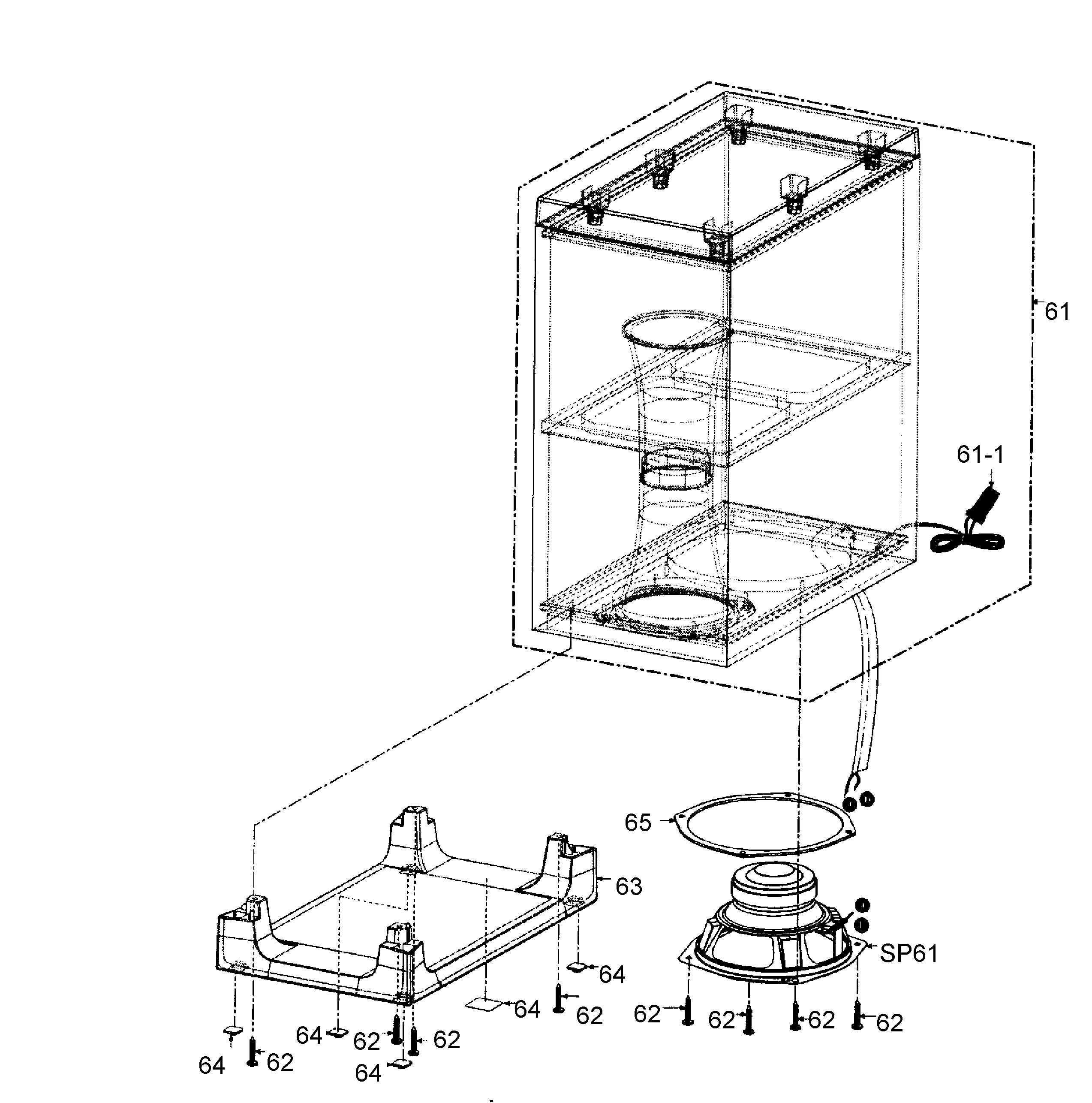 Panasonic SC-BTT490P woofer diagram