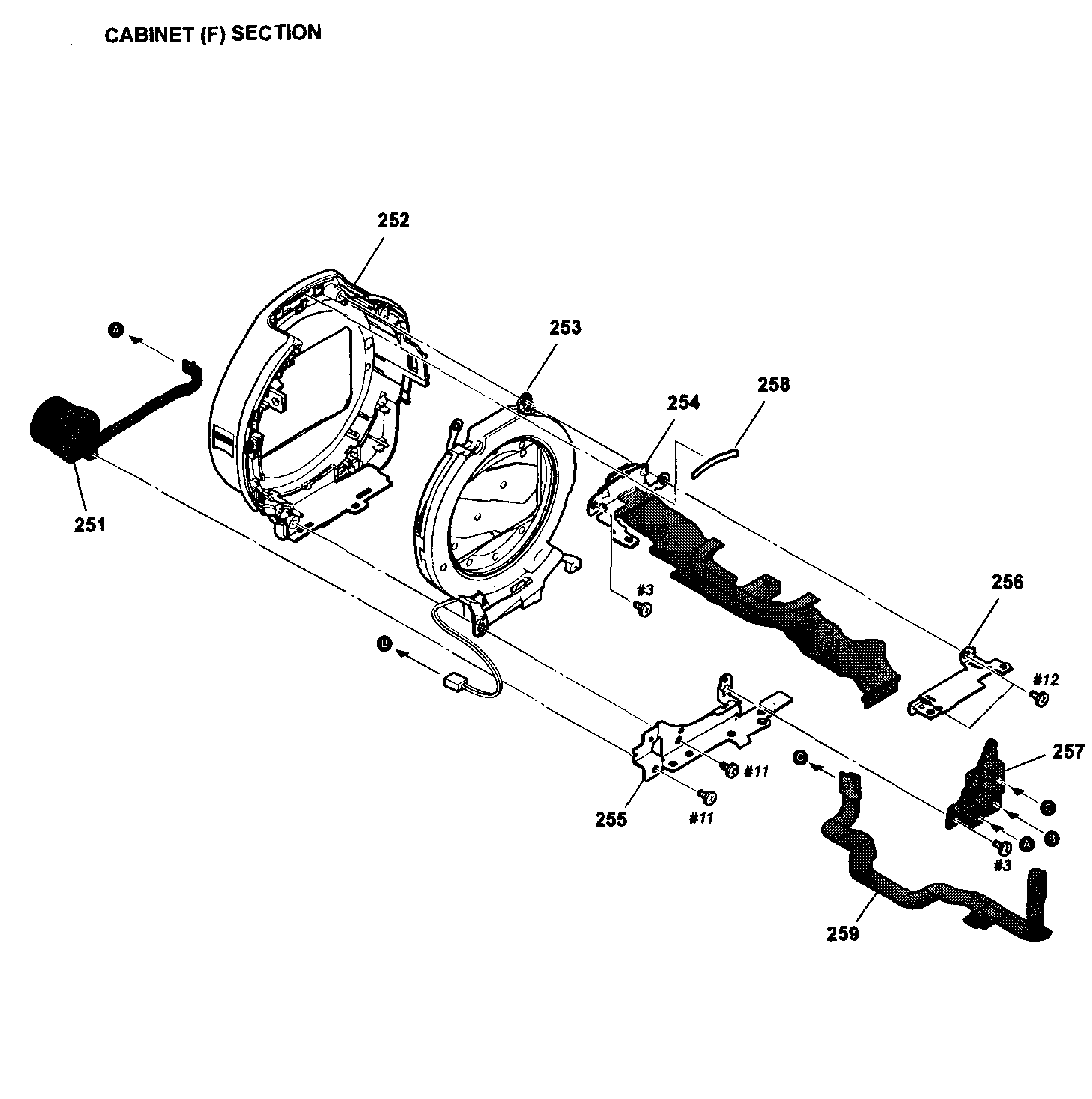 Sony HDR-PJ760V front assy diagram