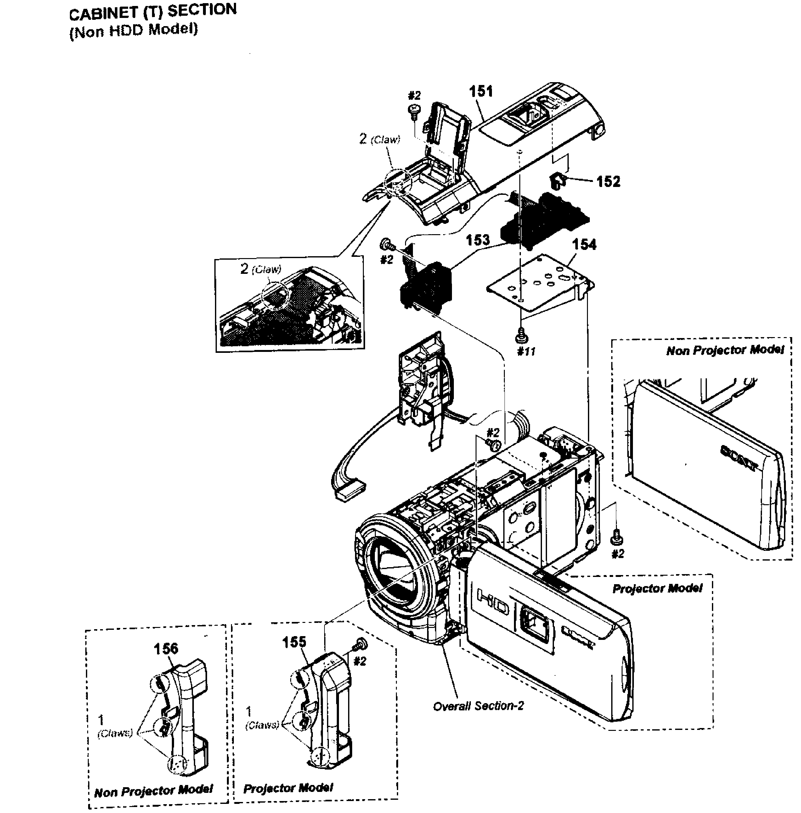 Sony HDR-CX580V top assy diagram