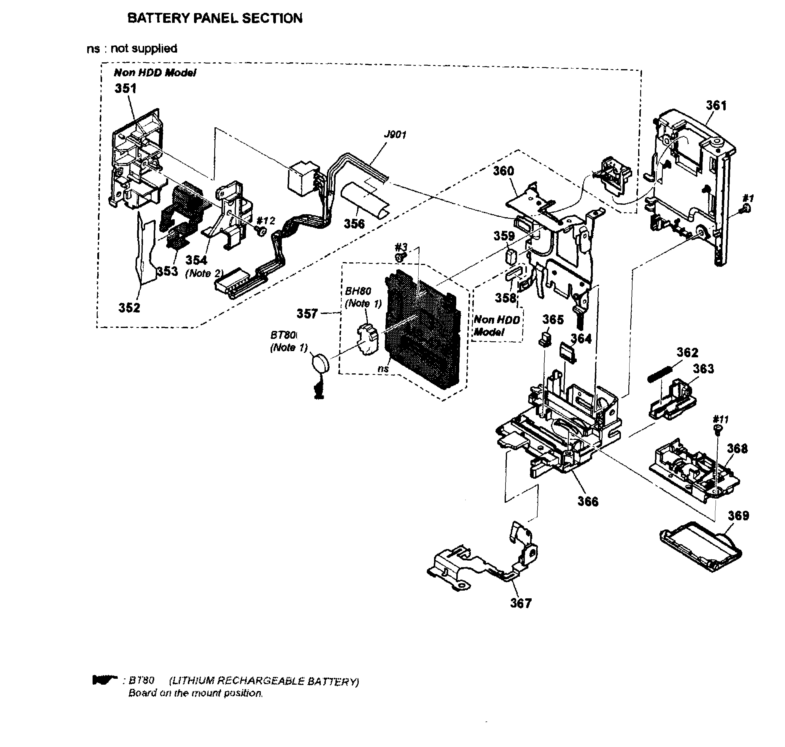 Sony HDR-PJ580V bp panel diagram