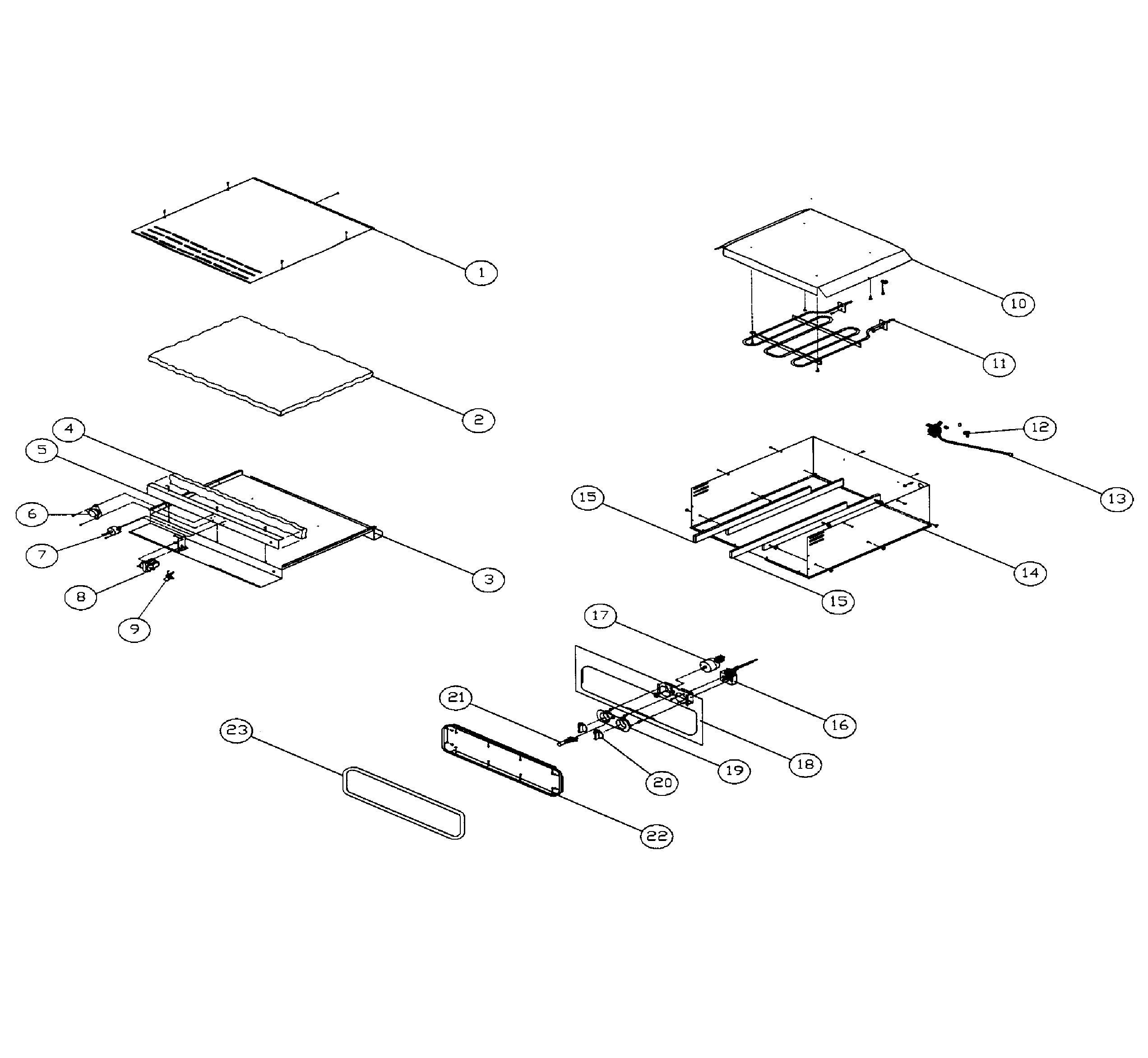 Dacor EDWO24 chassis assy diagram