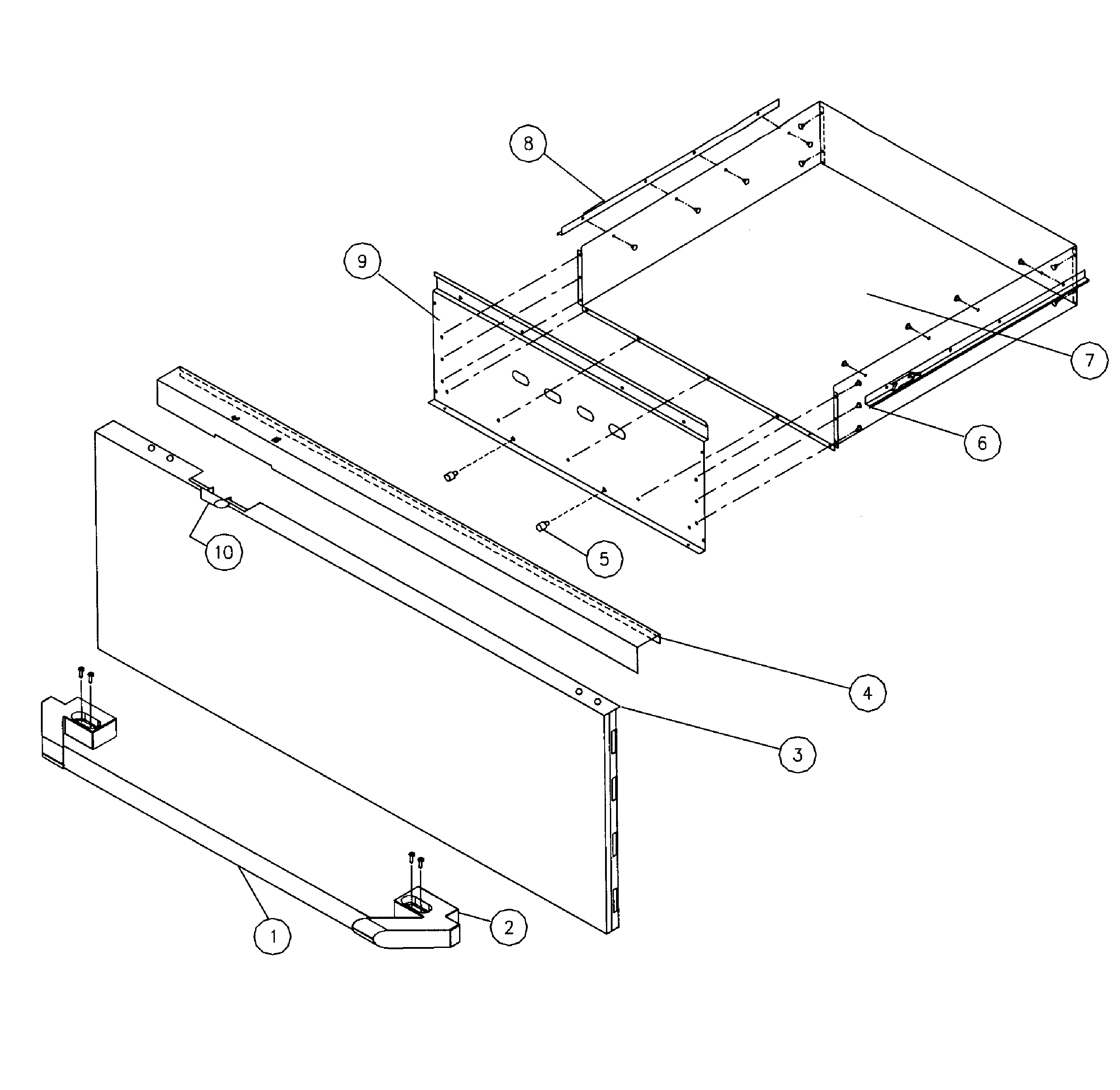 Dacor EDWO30 drawer assy diagram