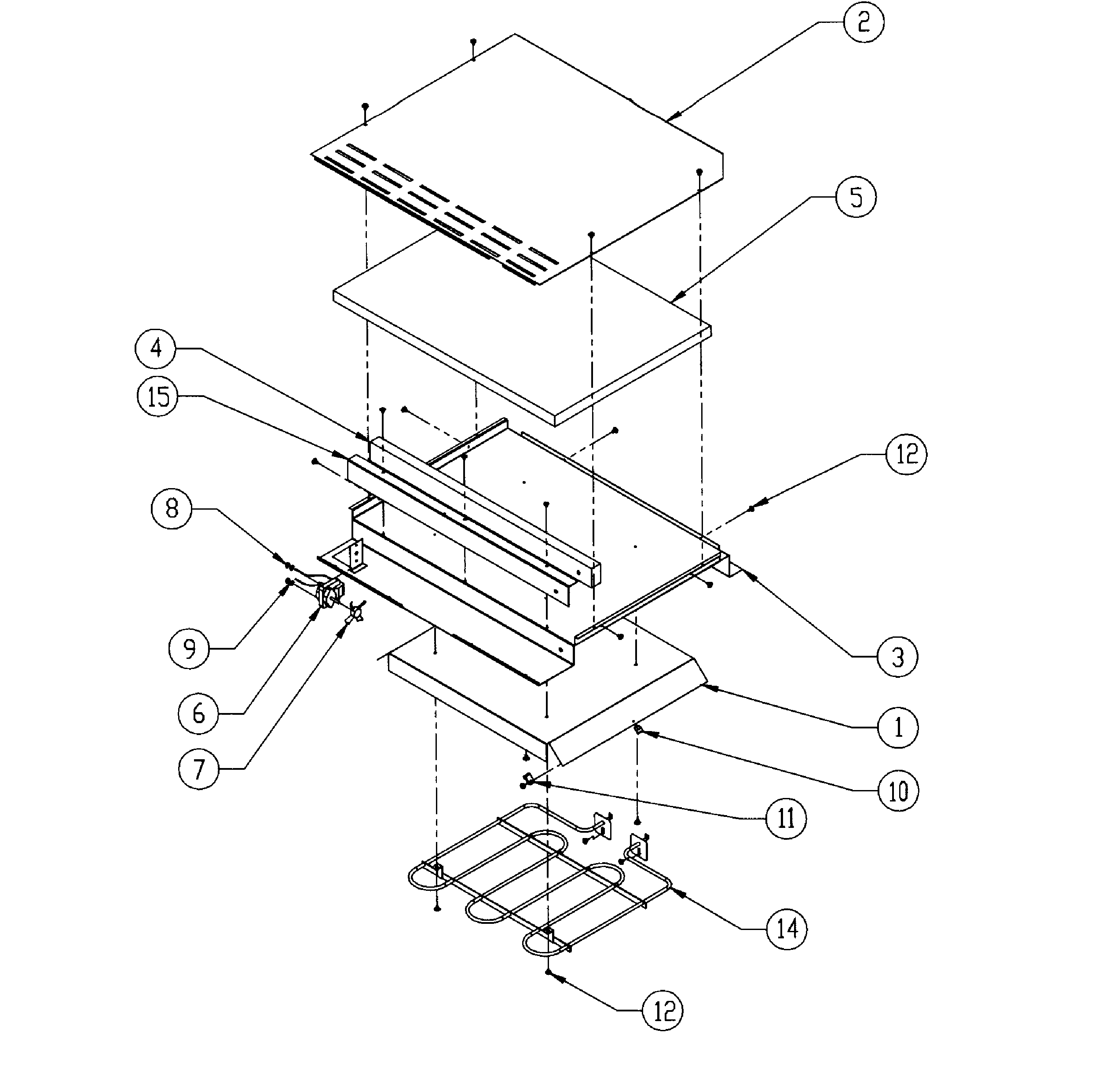 Dacor PW30 top can assy diagram