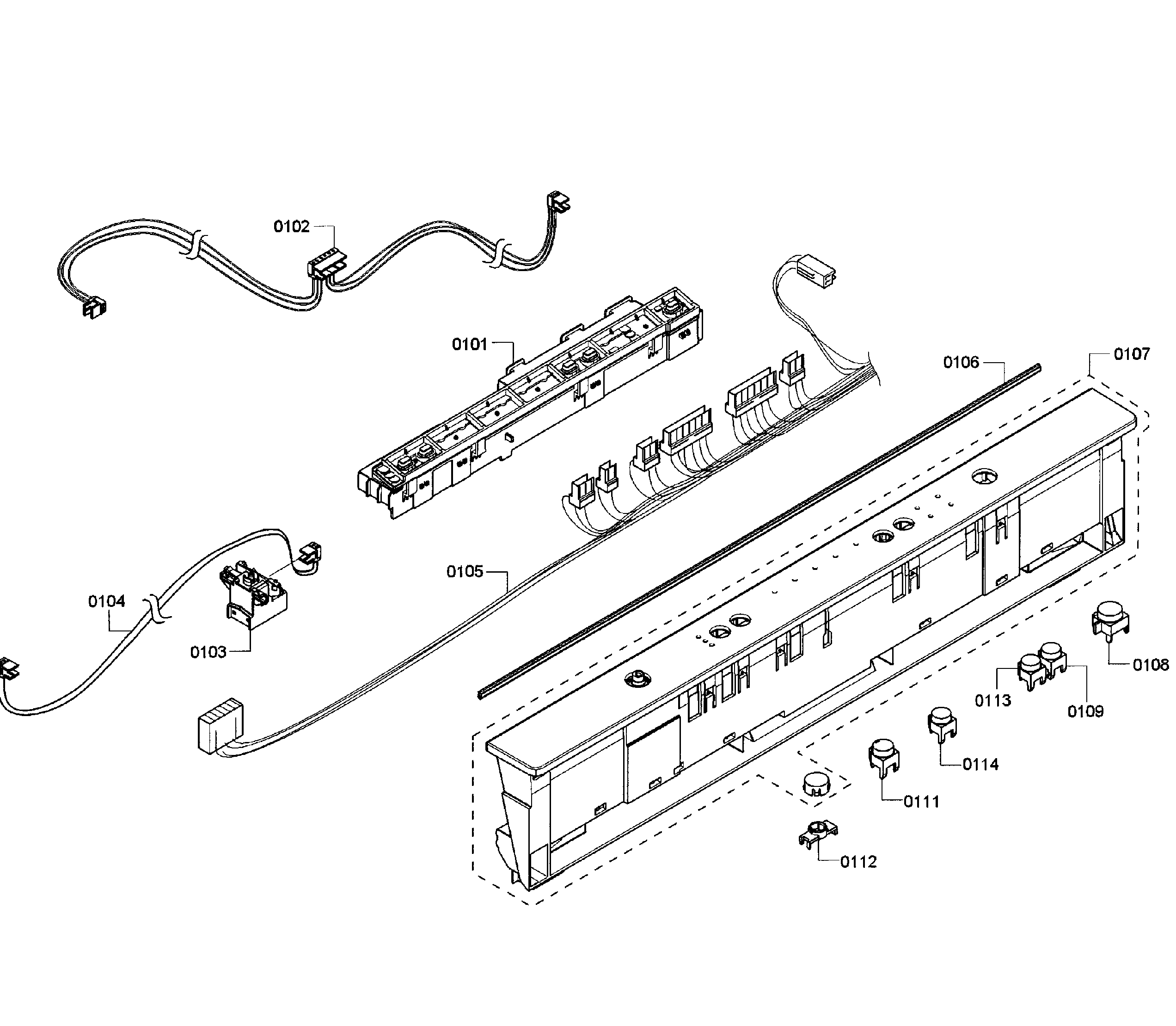 Kenmore Elite 63013919014 control panel diagram