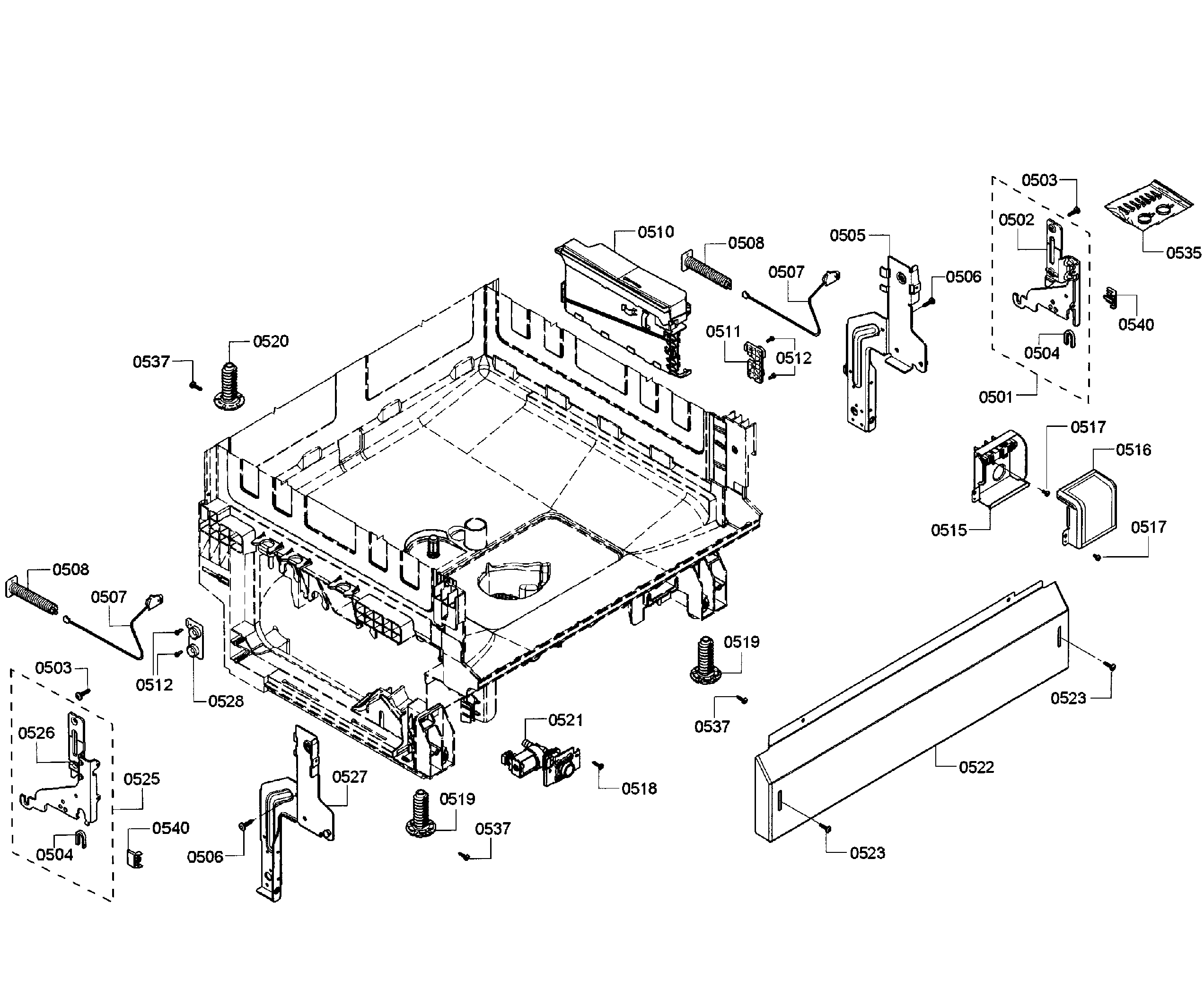 Kenmore Elite 63013919014 base assy diagram