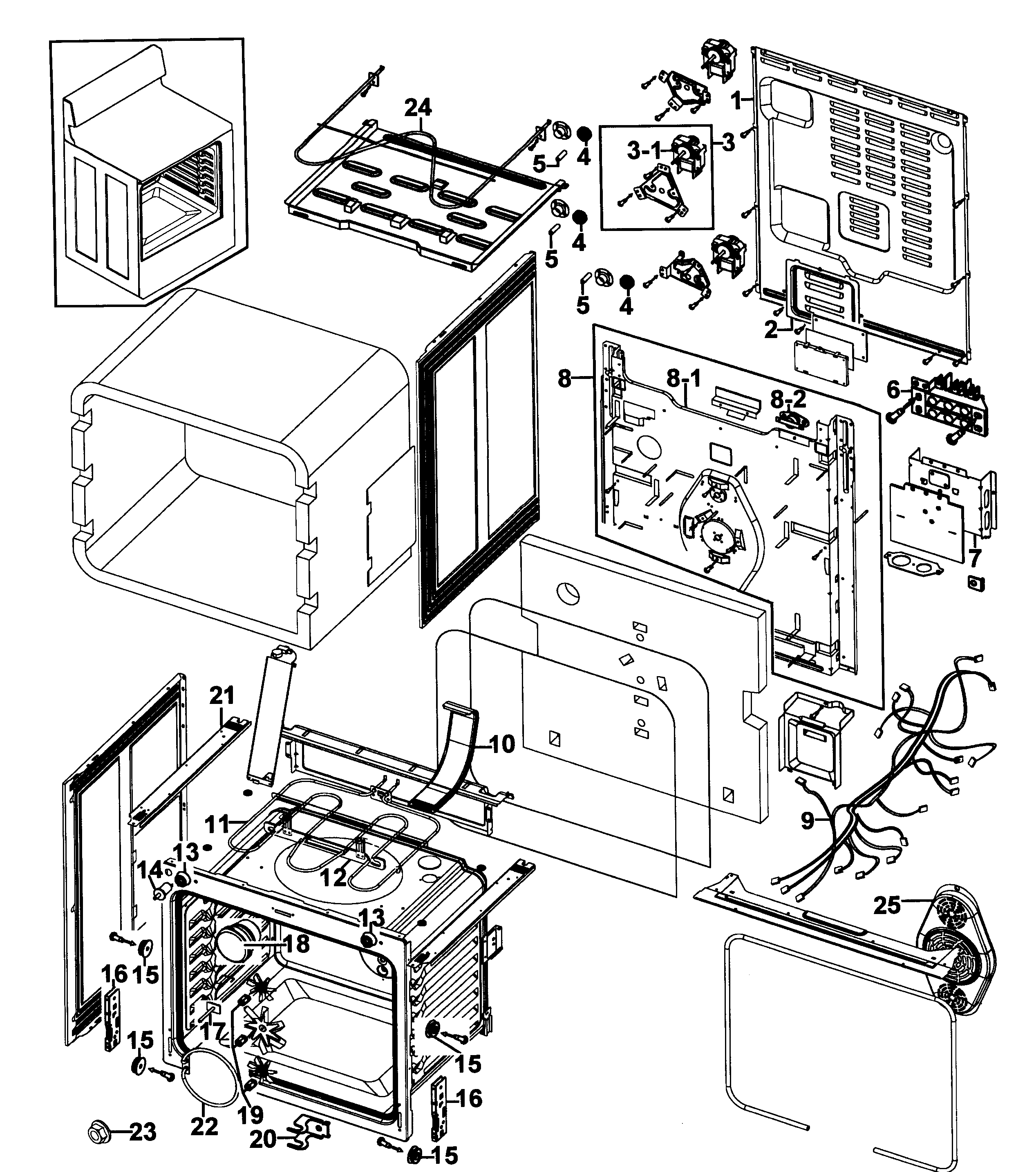 Samsung NE595R0ABWW/AA-00 cavity assy diagram