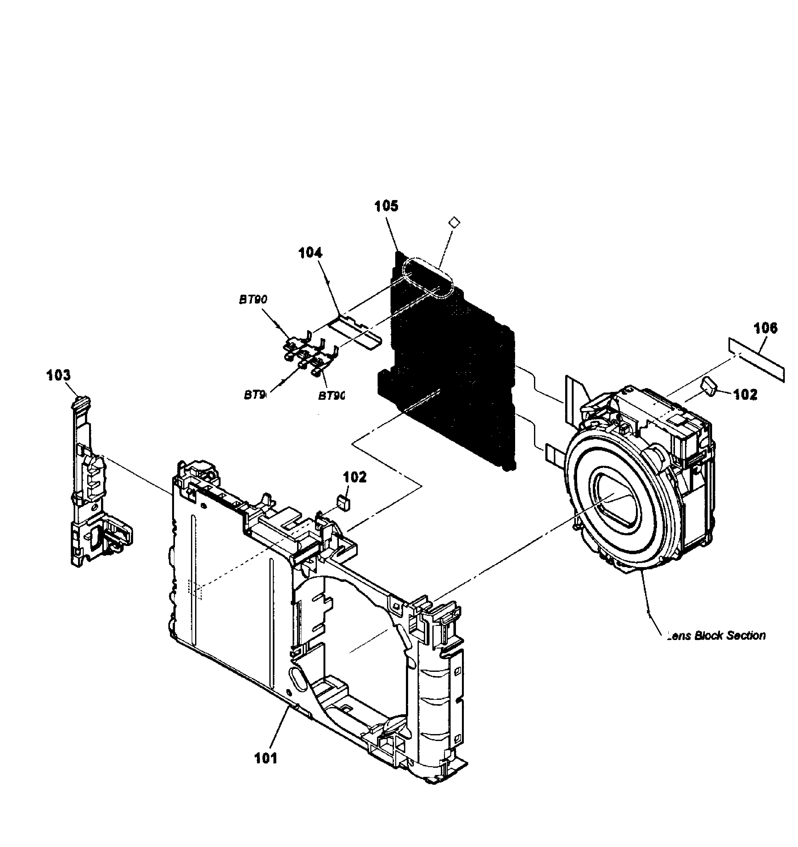 Sony DSC-W610 main assy diagram