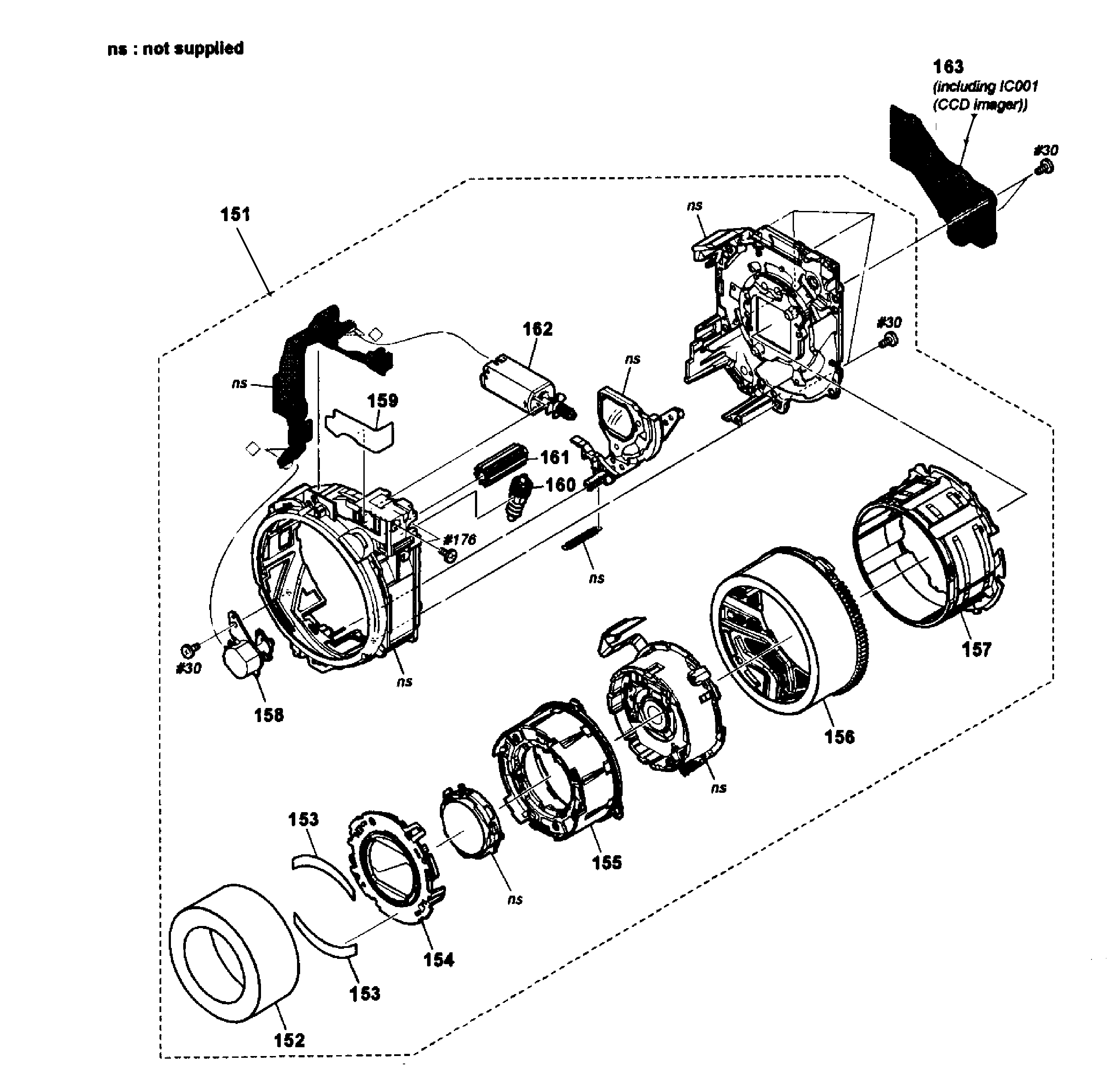 Sony DSC-W610 lens assy diagram