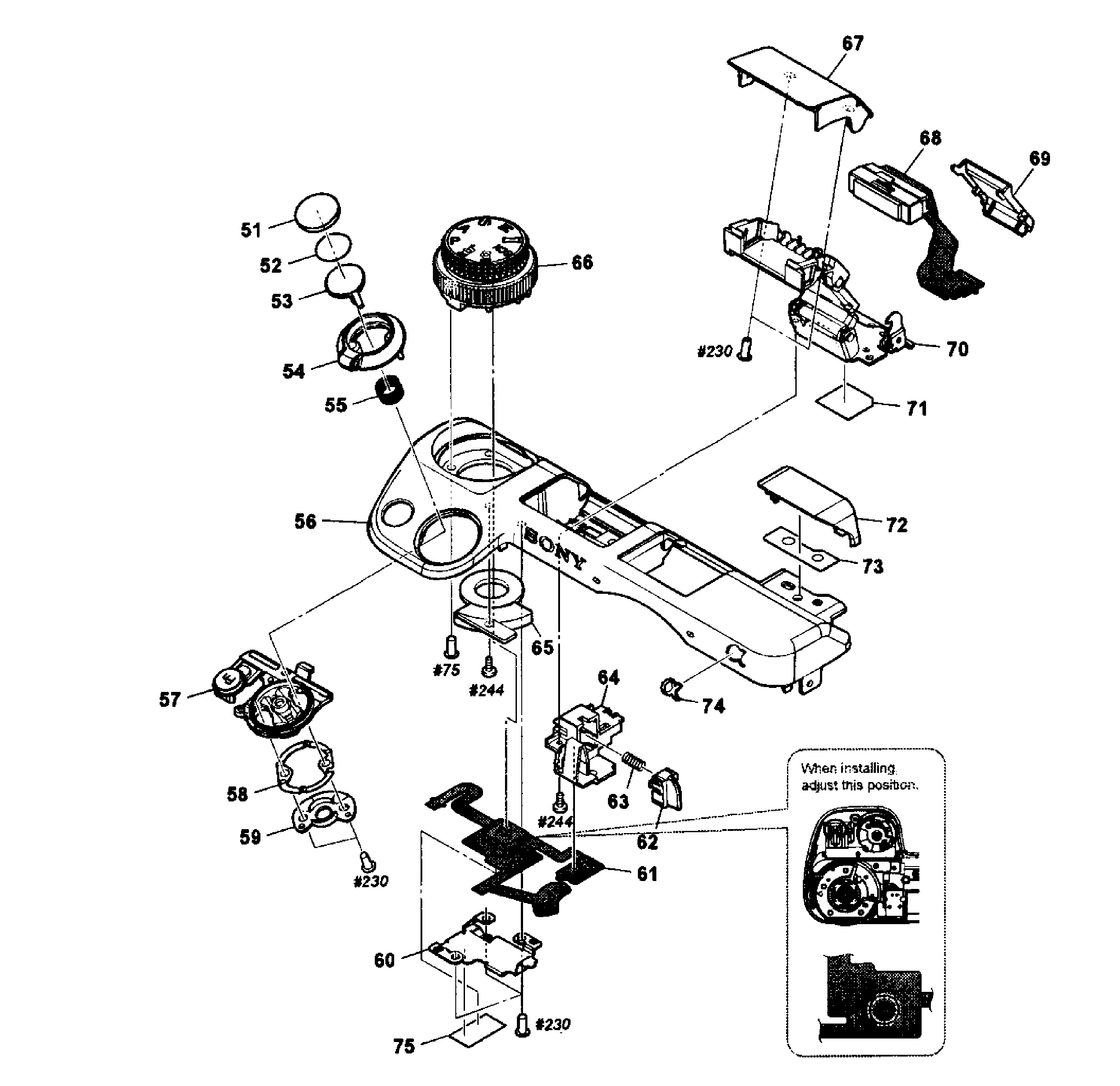 Sony NEX-6 top assy diagram