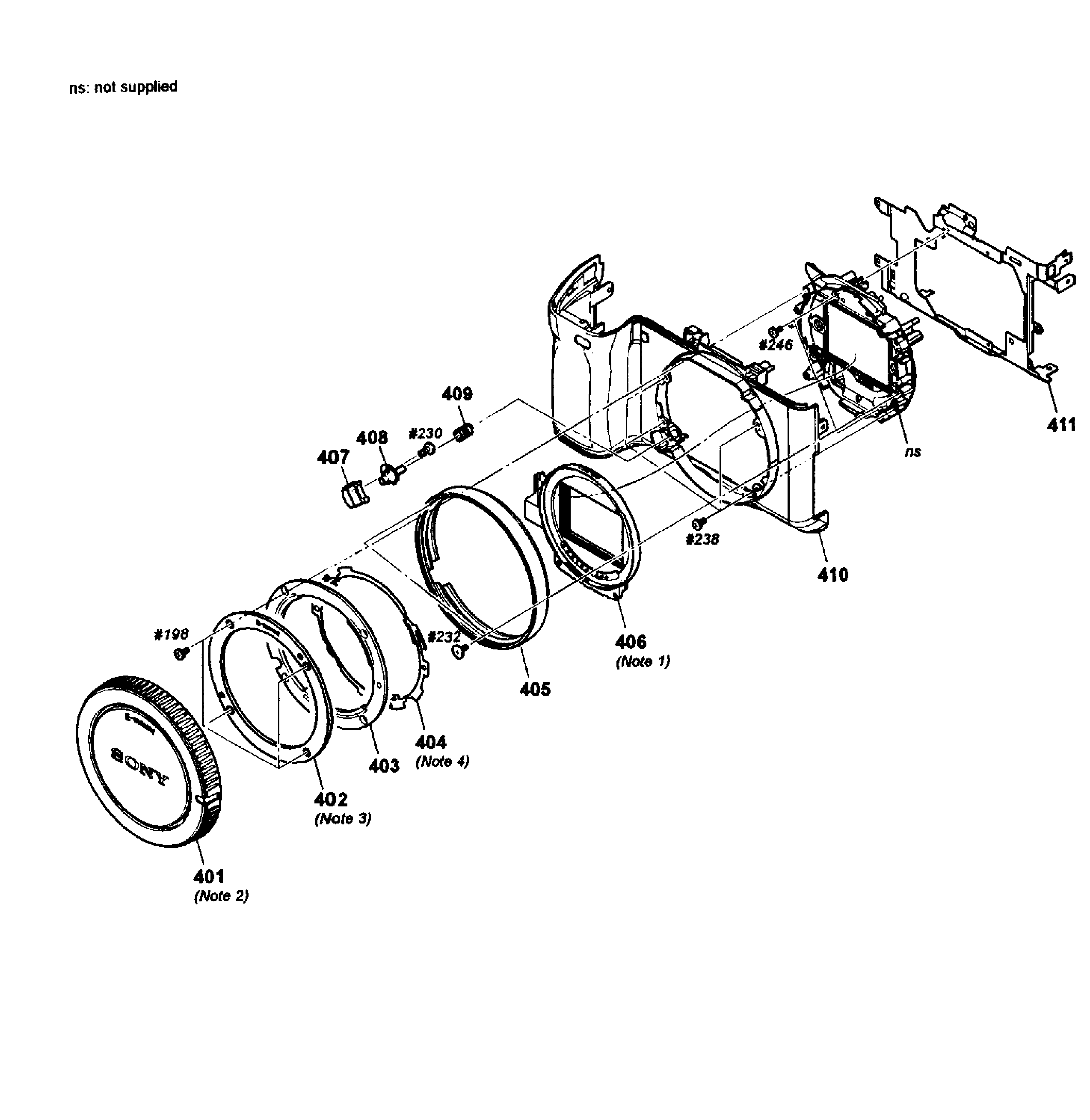 Sony NEX-6 front assy diagram