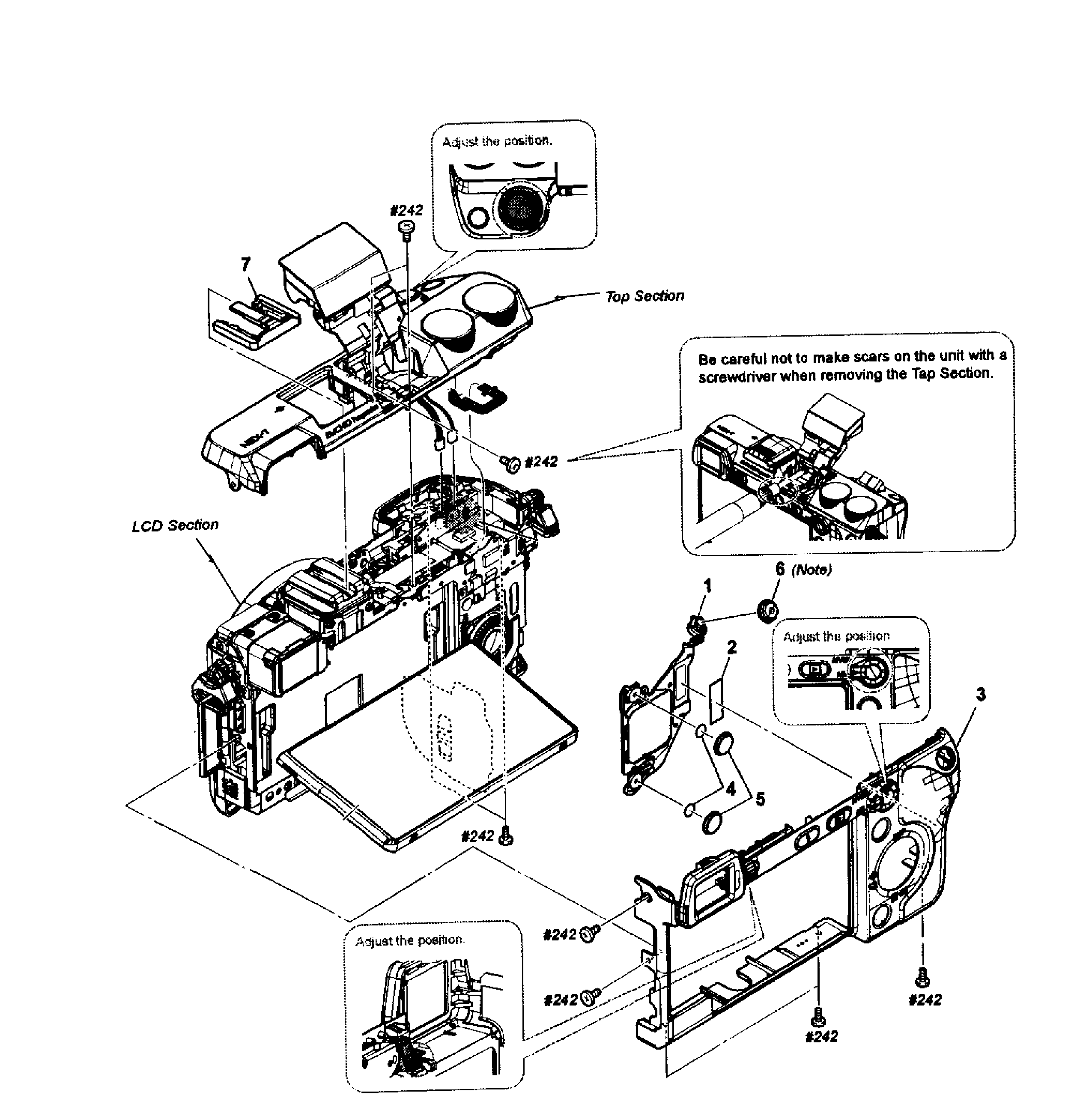 Sony NEX-7K rear assy diagram